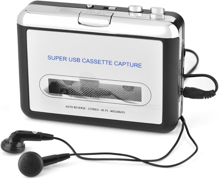 Sanpyl Cassette MP3 Cassette MP3 to Converter, Tape Player USB Tape to PC CD Switcher Converter Capture Audio Music