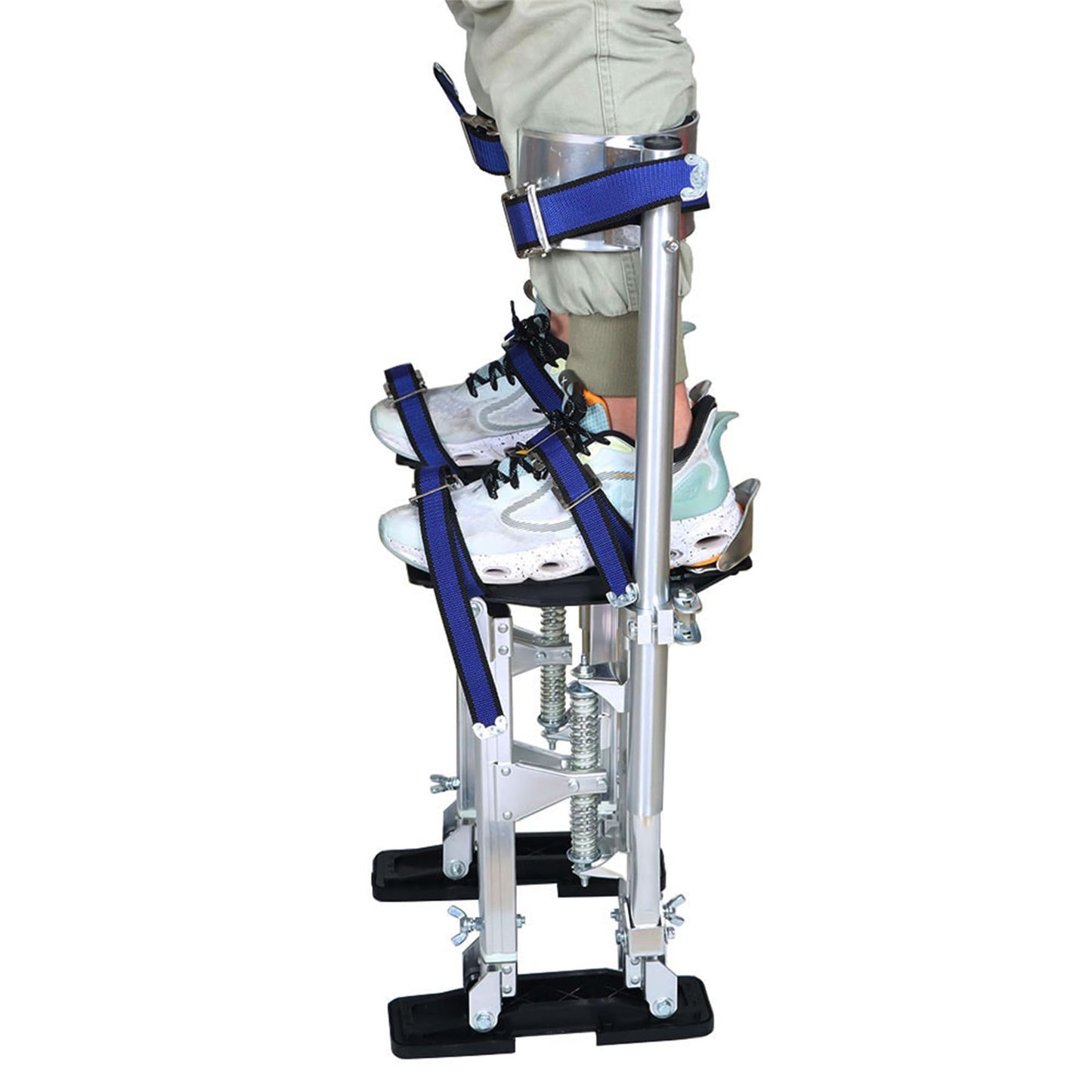 waltyotur 15-23 inch Drywall Stilts Grade Adjustable Auminum Tool Stilt for Painting or Cleaning - Silver