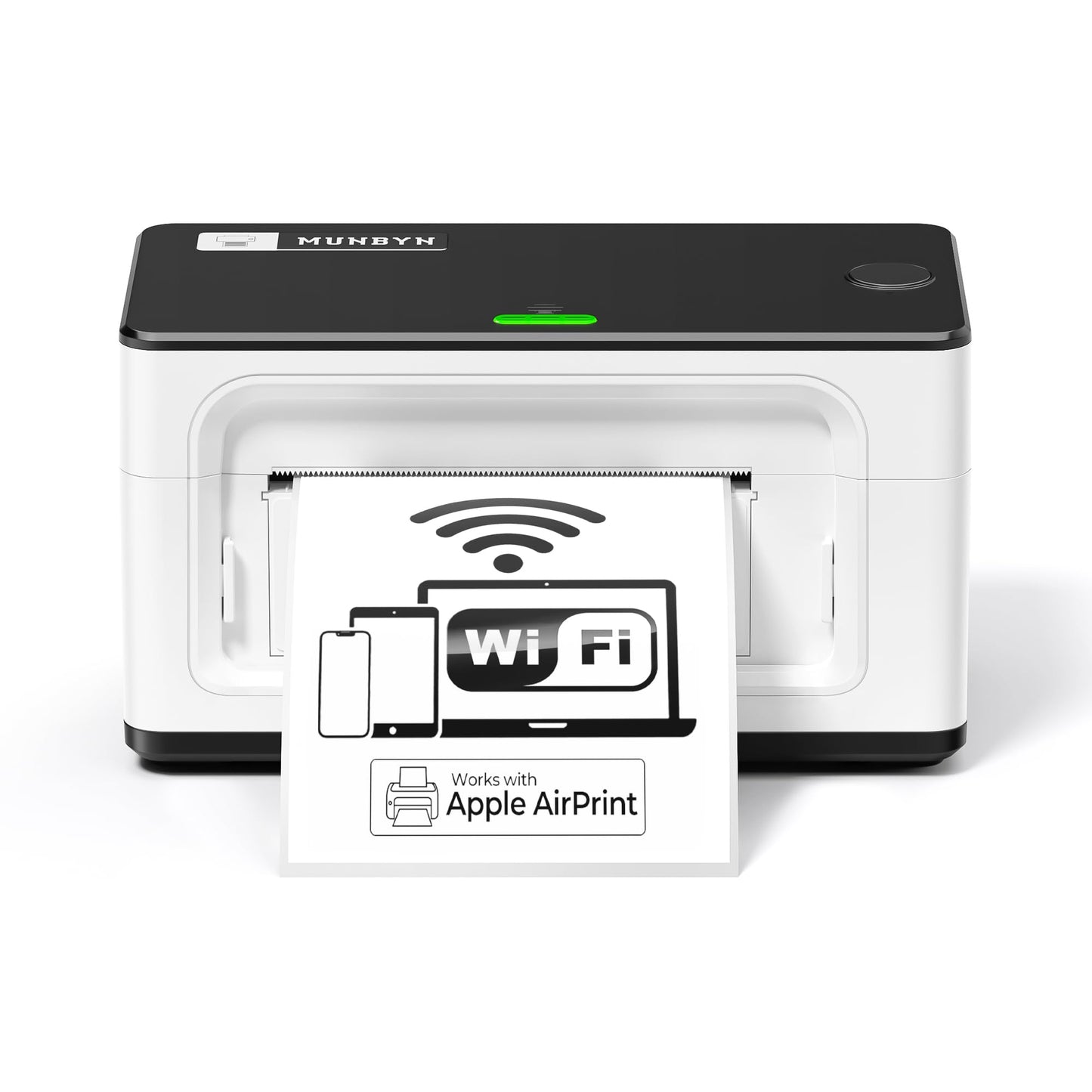MUNBYN Wireless Wi-Fi Thermal Printer Shipping Label Printer, Compatible with AirPrint iPhone, iPad, MacOS, Android Windows Suit for Small Business,No Ink, Fast & Clear Printing