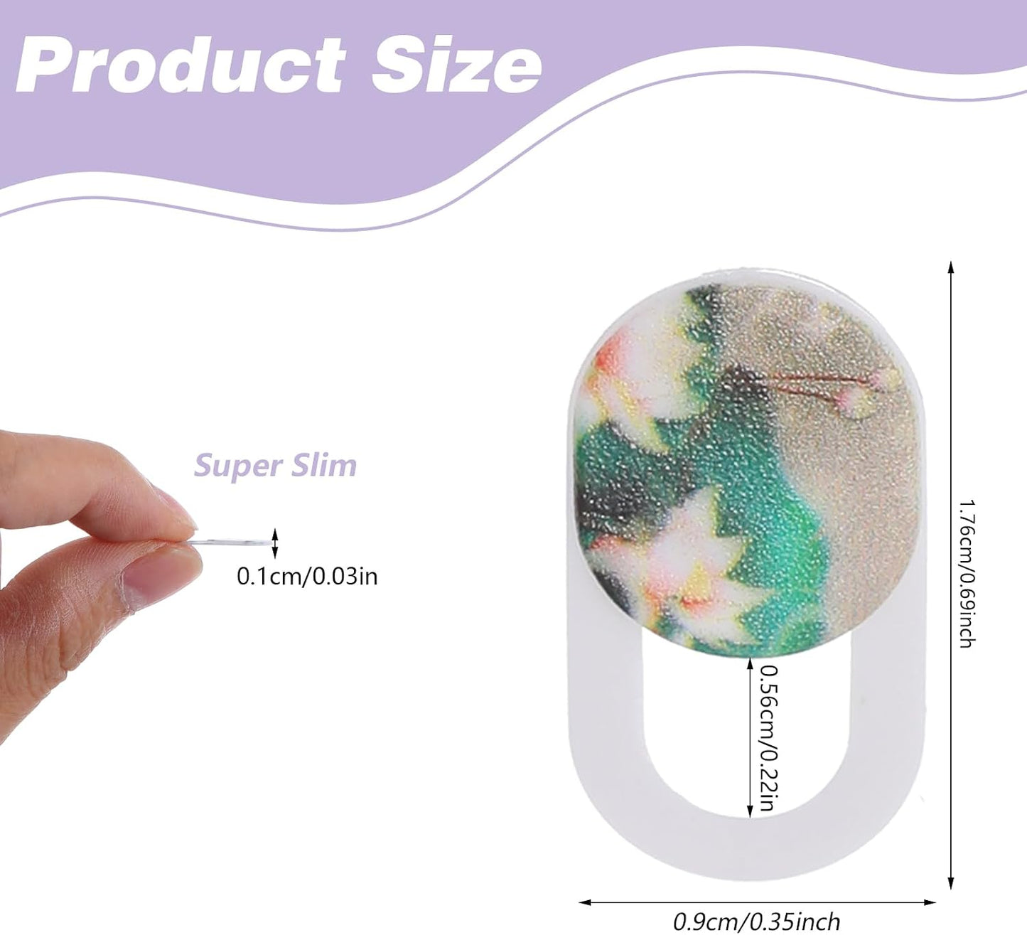 Yuanchu 8PCS 0.03in Webcam Cover Slide,Flower Pattern Thin Phone Camera Cover Laptop Computer Camera Cover Slide
