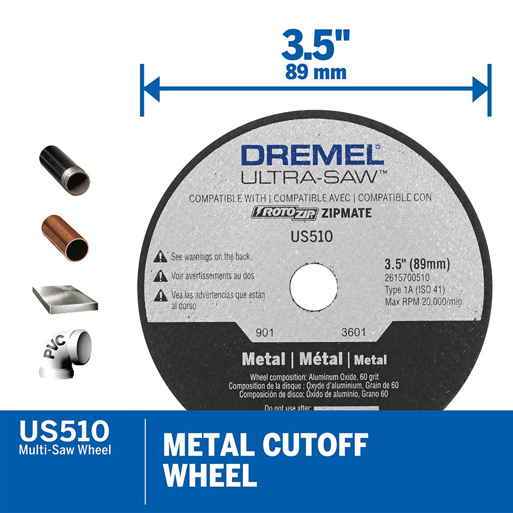 Dremel US40 Ultra-Saw Corded Compact Saw Tool Kit with 3 Cutting Wheels and Auxiliary Handle