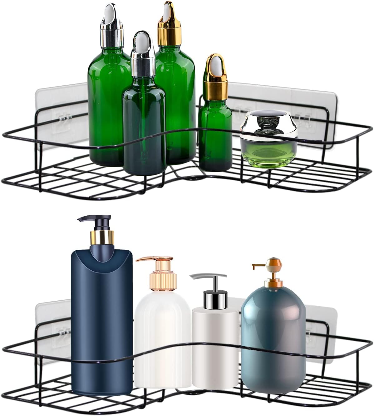 Skiennix Shower Caddy Adhesive - Strong Transparent Replacement Sticky Pads | No Drilling, Ideal for Bathroom & Kitchen Storage