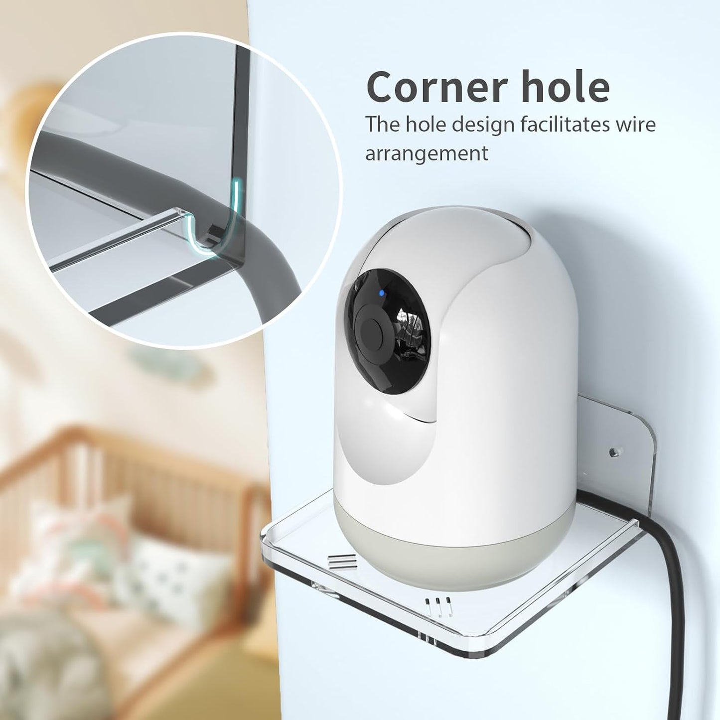 3.9 3.9 1.8 Acrylic Baby Monitor Shelf * * Shelves for Bathroom Wall Mount Shelf for Echo Dot Echo Pop Organizer