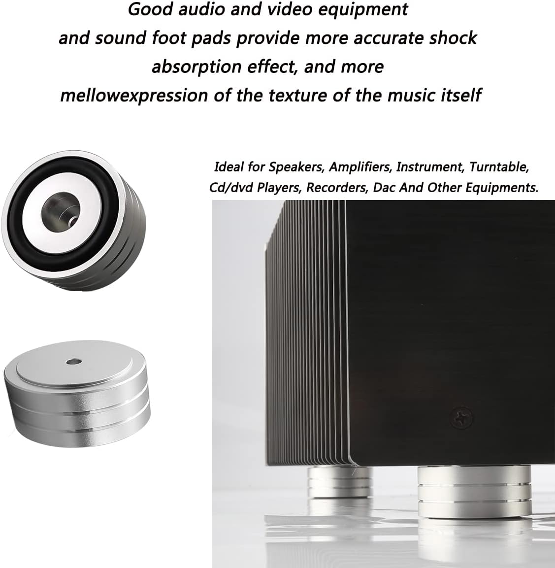 4 Sets Spikes,40x20mm,Shockproof Tertullus High-End HiFi Aluminum Speaker Feet, Shock Base Pad Stand Pad for HiFi