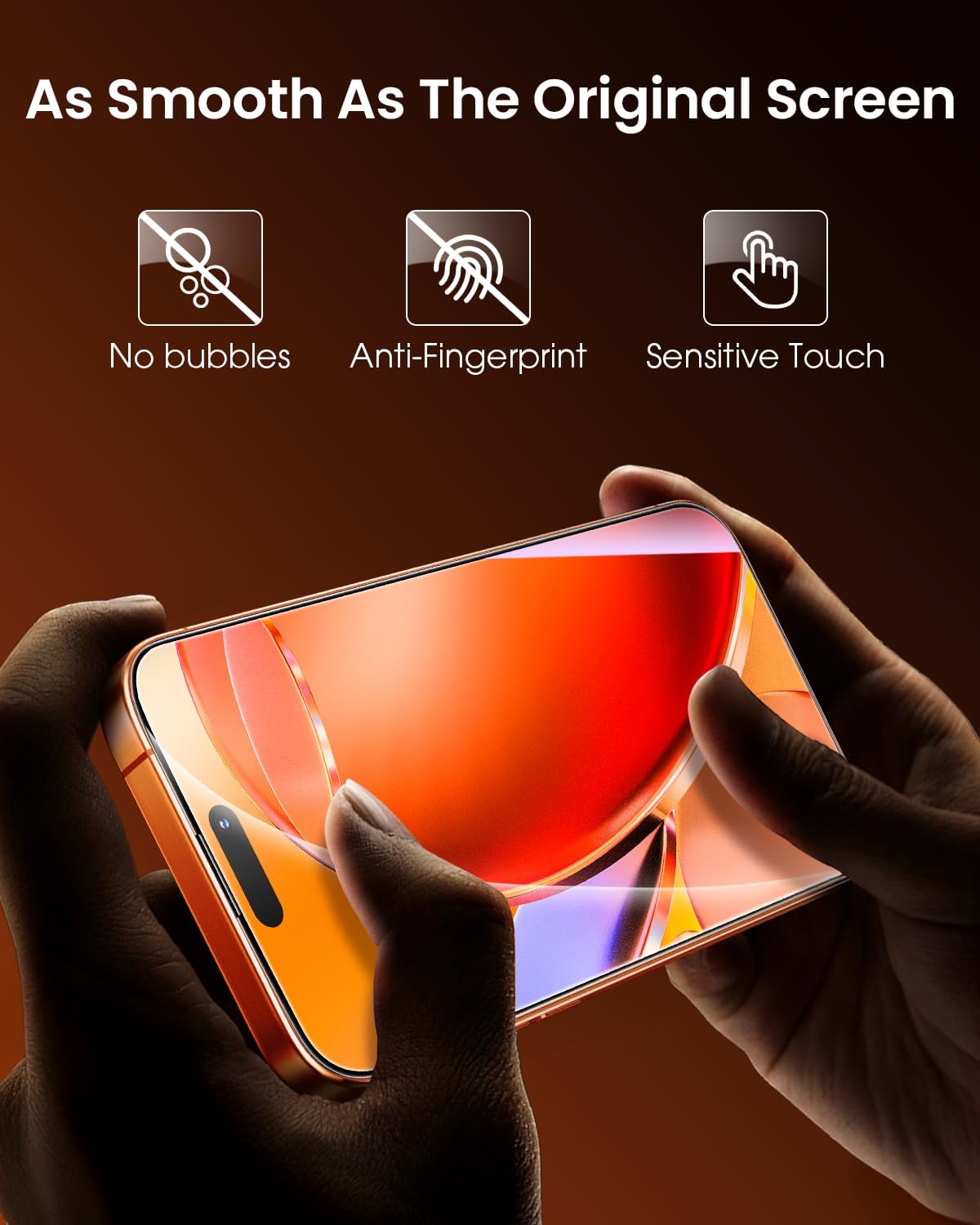17 3 Pack [9H+ Mkeke for iPhone Pro Max Screen Protector Hardness] [Military-Grade Drop Protection] [Sensitive Touch]