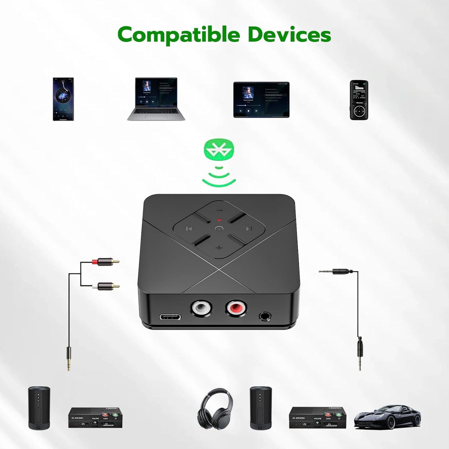 Ultrbeka 2026 6.0 3.5mm/RCA, Bluetooth Receiver for Home Stereo with Bluetooth Adapter for Stereo Receiver, Amplifier