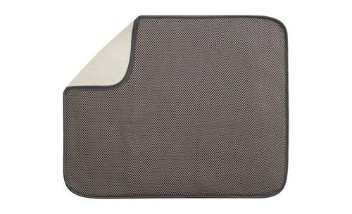 InterDesign iDry Large Kitchen Countertop Absorbent Dish Drying Mat, Mocha/Ivory