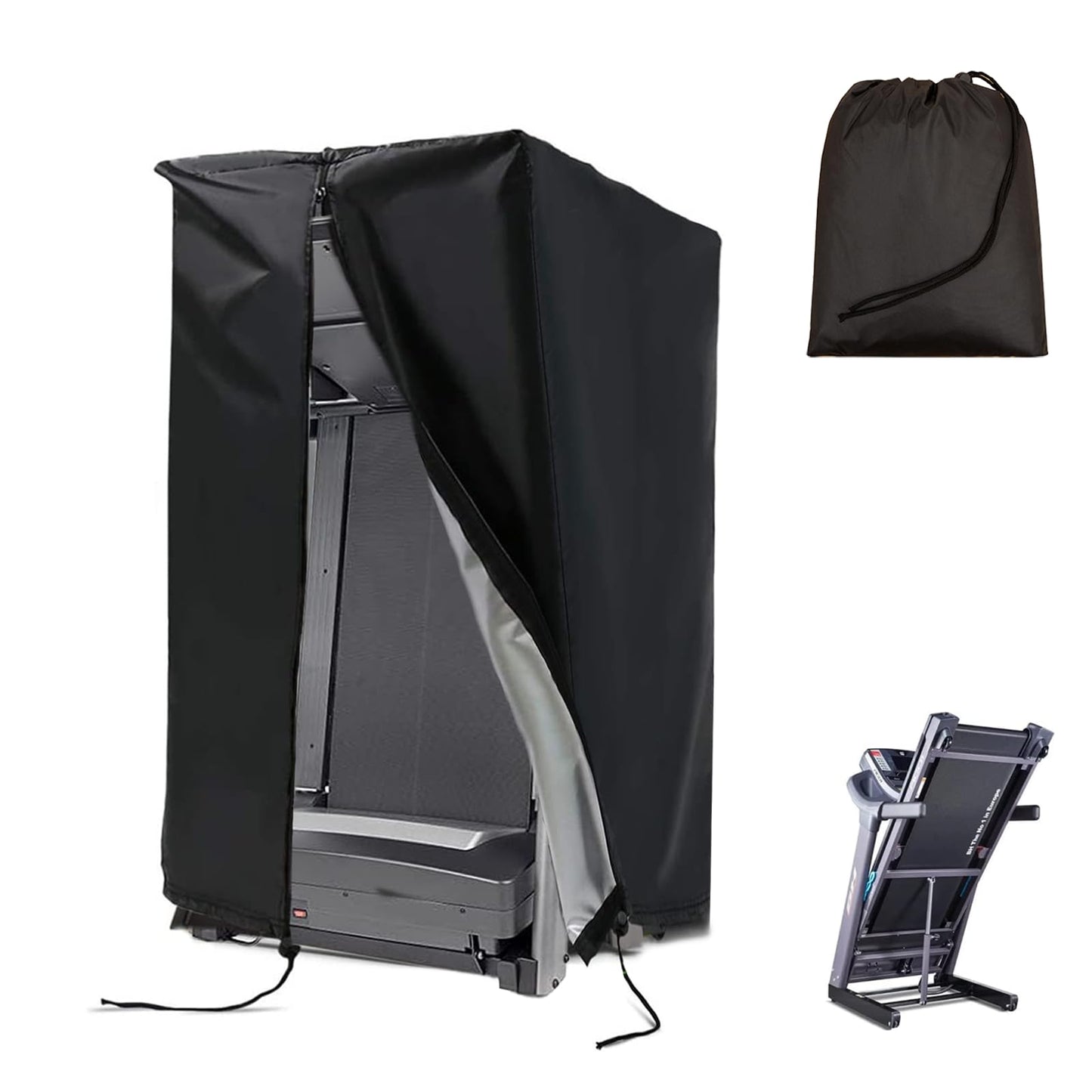 Treadmill Cover Waterproof Outdoor,46X38X66In,Gym Exercise Fitness Foldable Equipment Home Sunscreen Protective Accessories Storage Multifunctional Covers (Black, 46X38X66In)