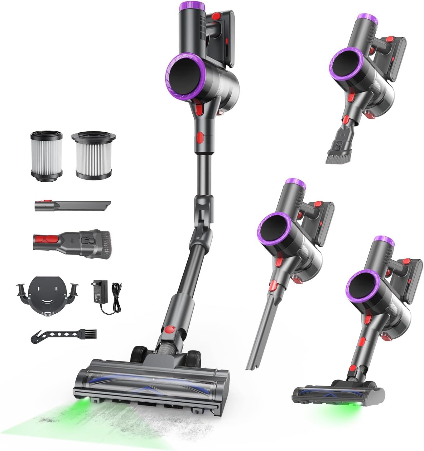 Skiennix Cordless Vacuum Cleaner - 550W Powerful Suction, Lightweight & Rechargeable for Pet Hair | Purple