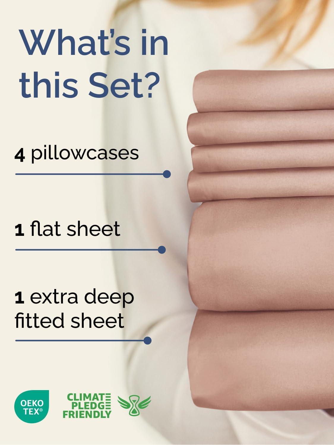 Skiennix Extra Deep Cal King Sheet Set | 6-Piece Breathable Cooling Bedding - Soft, Wrinkle-Free Mauve