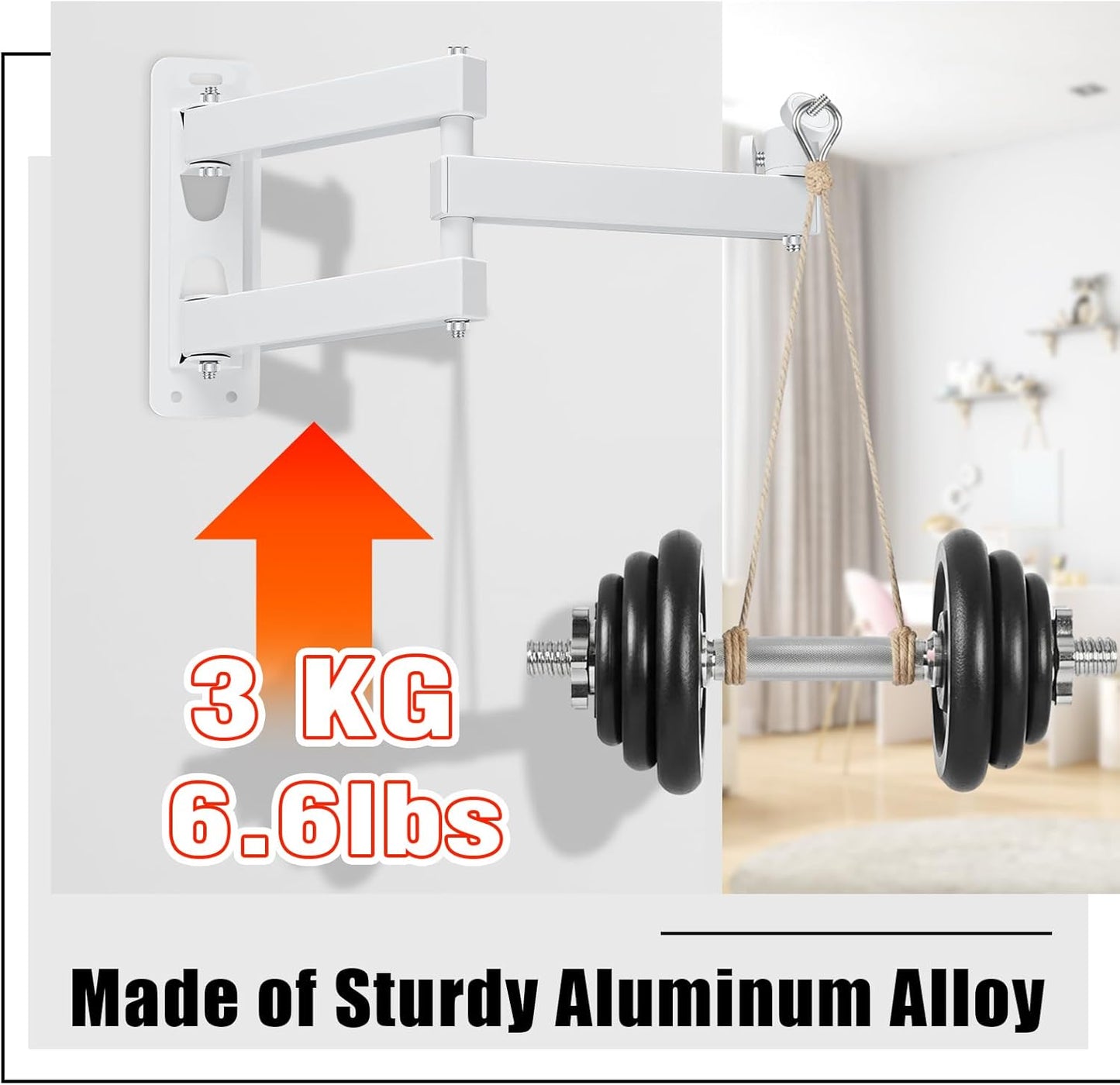 CroBlissful 360 1/4" Foldable Projector Wall Mount, Ceiling Projector Mount, Universal Adjustable Rotation, Projectors