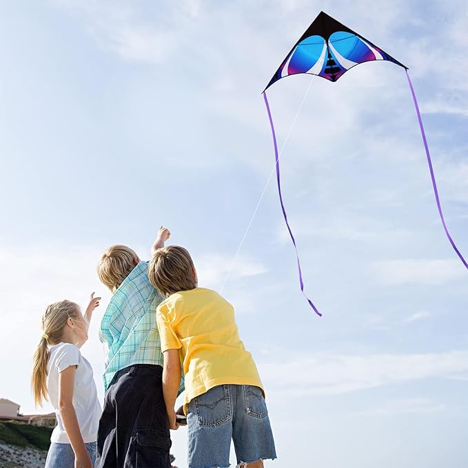 HONBO Delta Kite for Kids Easy to Fly,Large Kite for Adults, Colorful Kite for Children Ages 4-10
