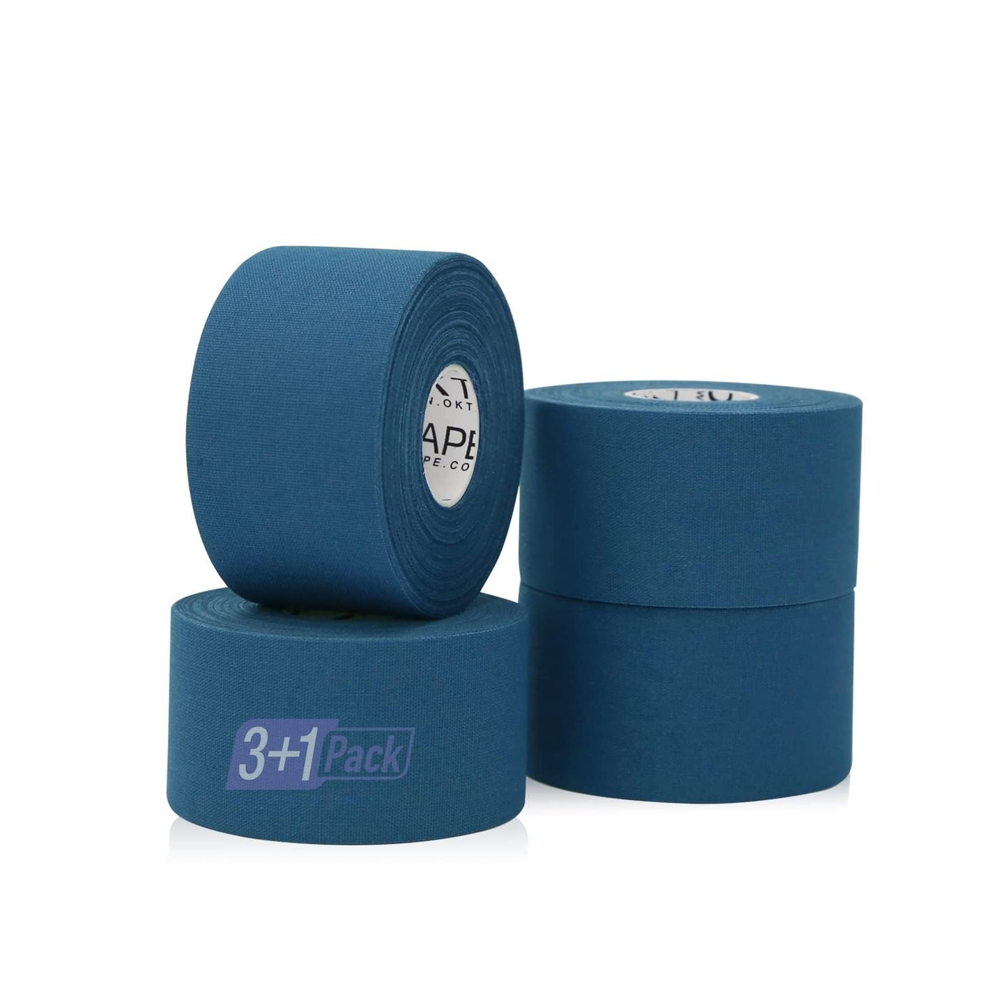 OK TAPE Athletic Sports Tape（4 Packs) - 45ft Per Roll Very Strong Tape for Athlete & Sport Trainers & First Aid Injury Wrap, Perfect for Fingers Ankles Wrist on Bat, Hockey Stick - Dark Blue