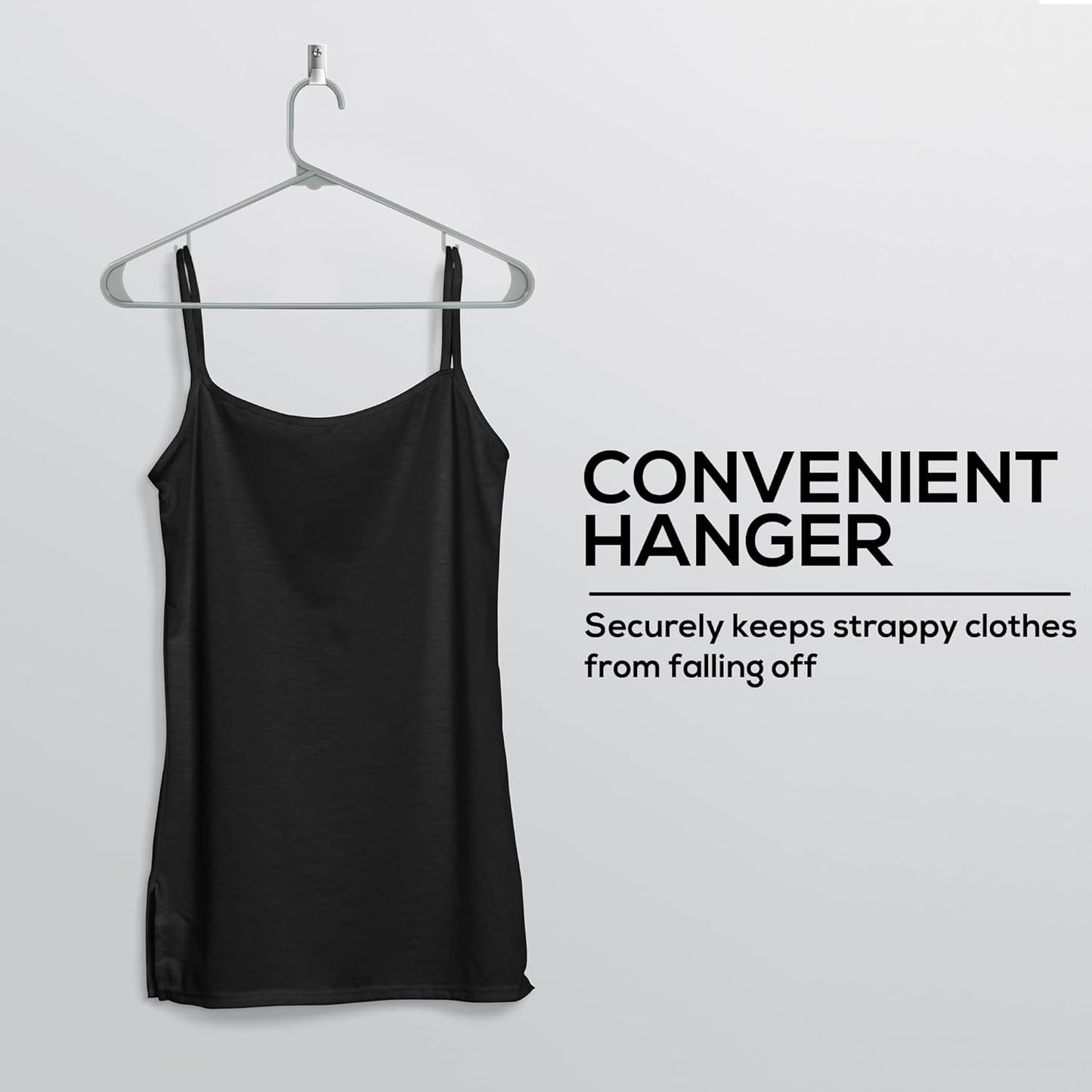 Utopia Home Plastic Hangers 50 Pack - Durable Space-Saving Closet Organizers - Ideal for Shirts, Pants, Skirts & Coats (Grey)