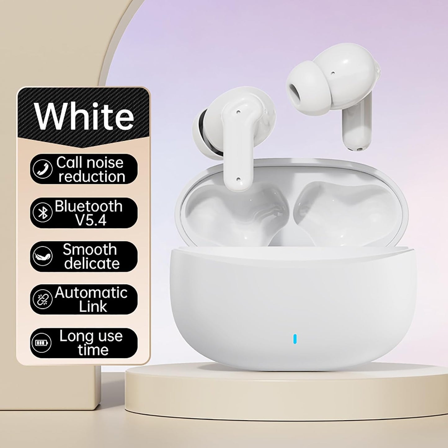 SRICH 30H IPX7 Wireless Bluetooth Earbuds, Playtime HiFi Stereo, Waterproof with Noise Cancelling Mic, Lightweight