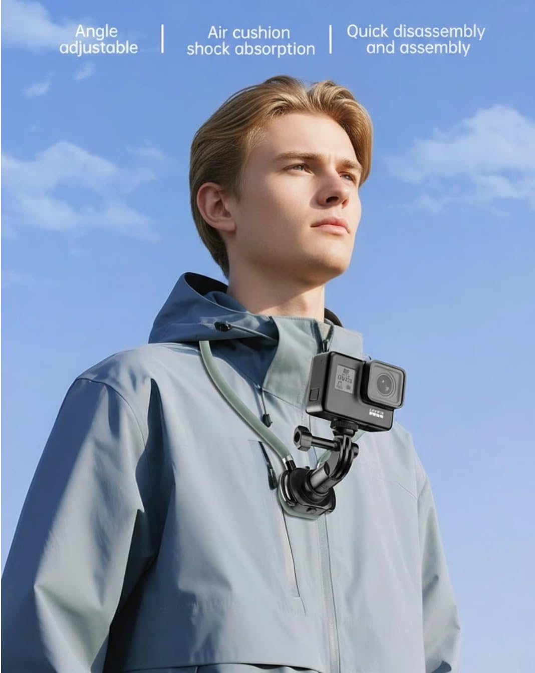 Chapter Seven Neck Hanging Phone Holder,Hands Free POV/Vlog Chest Camera Phone Holder for Video Recording,Compatible