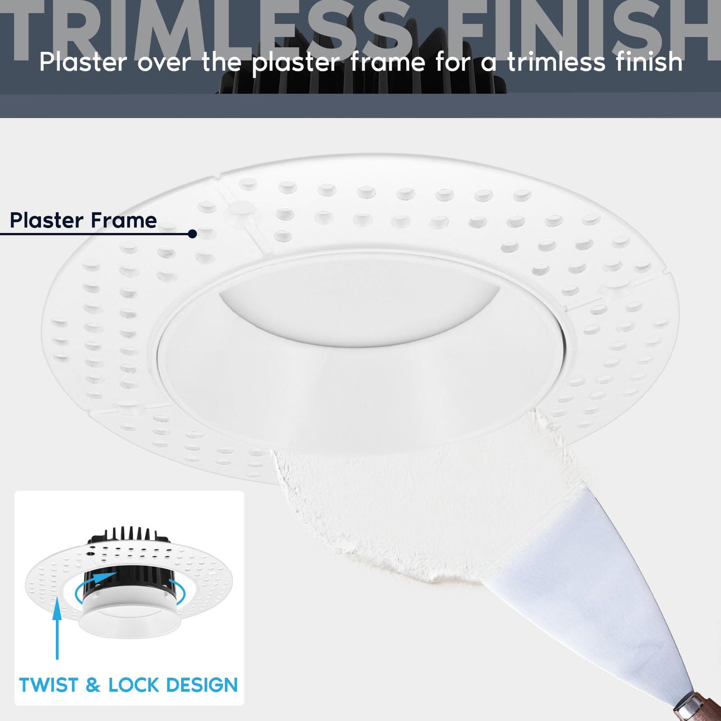 LUXRITE 3 Inch Trimless LED Recessed Light with Junction Box, 5CCT Selectable 2700K-5000K, 10W, 750LM, Dimmable, Wet & IC Rated, Canless Downlight, ETL Listed, New Construction and Remodel (6 Pack)