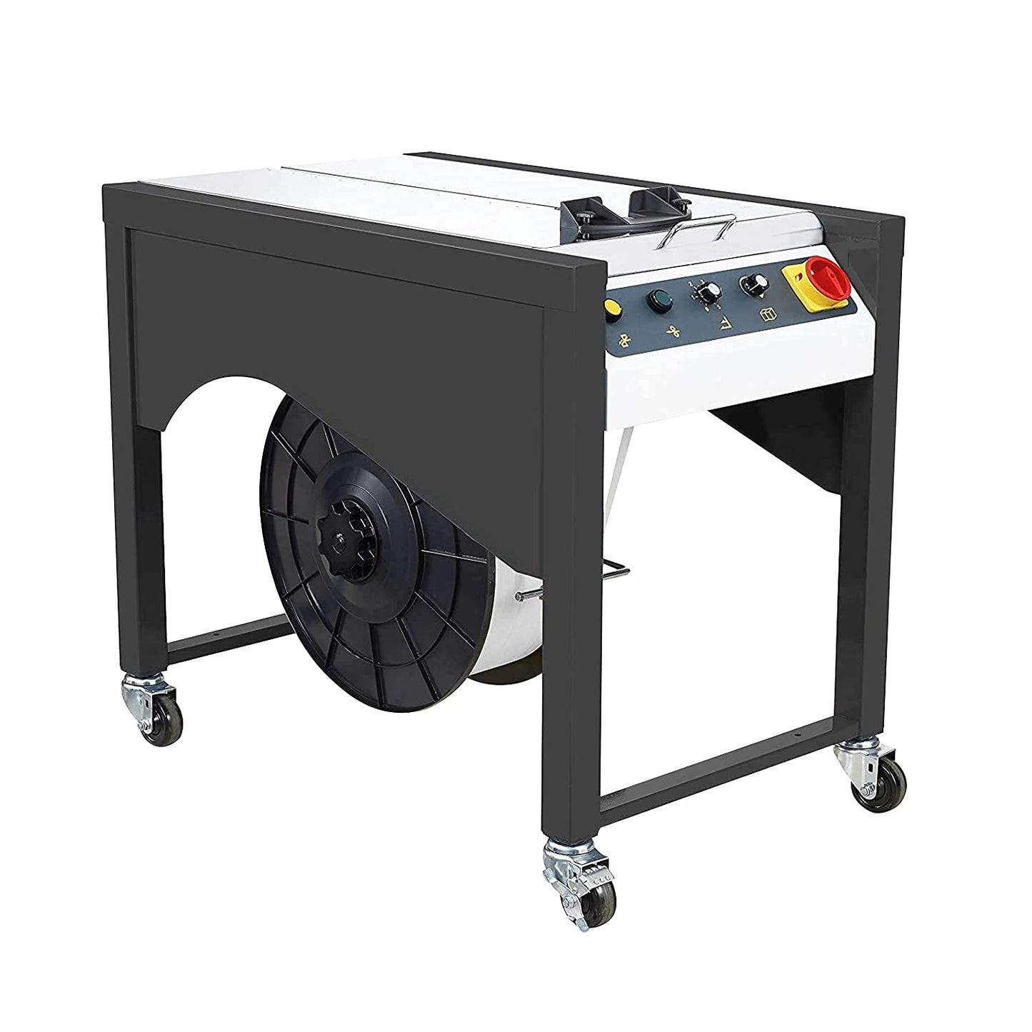 IDL Packaging Semi-Automatic Table Top Strapping Machine for Polypropylene (PP) Strapping - Closed Cabinet Design - Electronic Tension Control - Quality Materials and Low Maintenance Needs