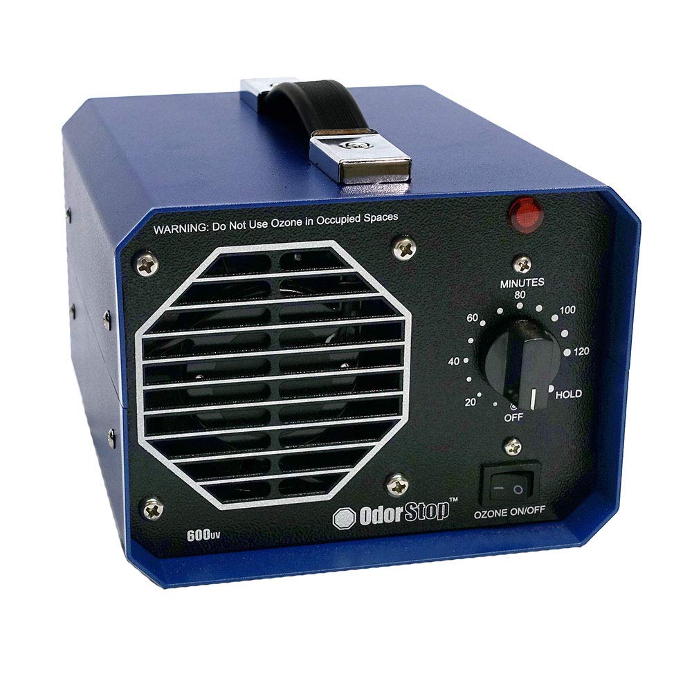 OdorStop OS600UV Professional Grade Travel Size/Mini Ozone Generator/UV Air Purifier for Areas of 600 Square Feet+, For Deodorizing and Purifying Small Spaces Such as Hotel Rooms
