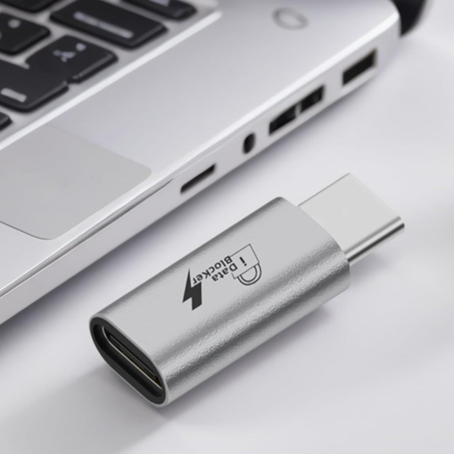 Generic 2.5x1.5cm USB Data Blocker, Aluminum Alloy Anti Juice Jacking Adapter Type-C to Type-C USB Protector Charging