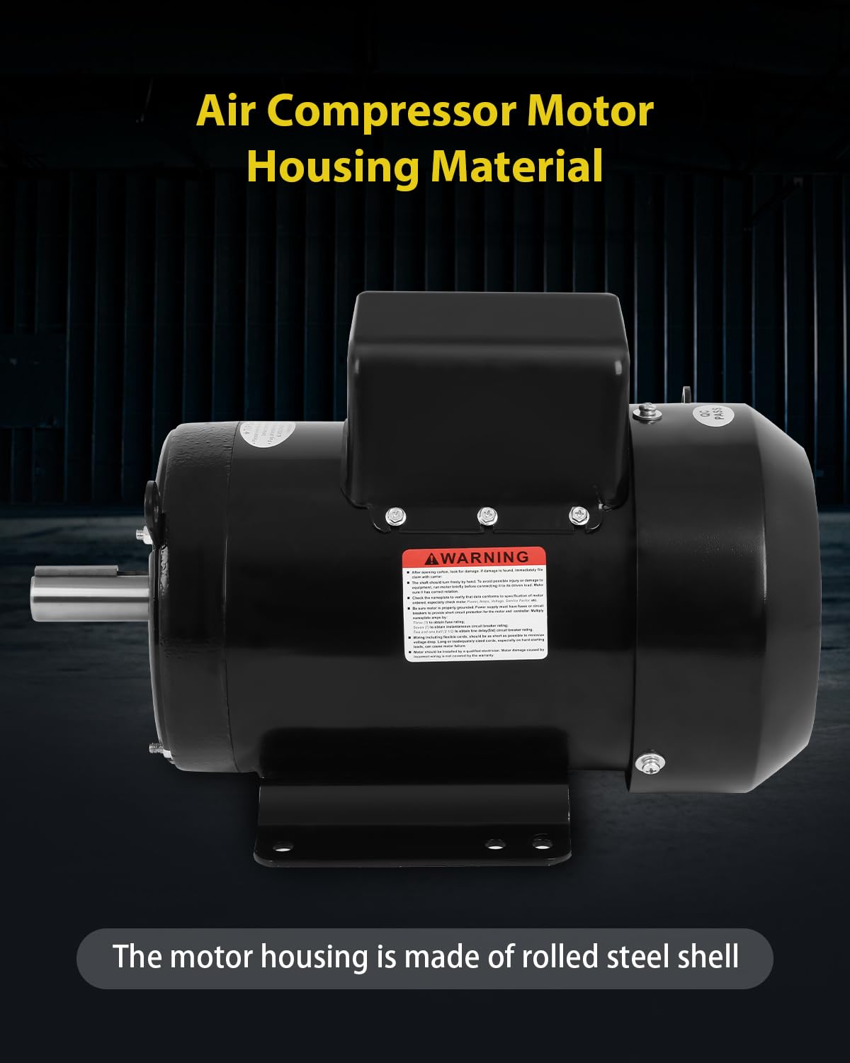 3HP Electric Motor 1750RPM Farm Duty Single Phase Motor 4 Pole 1-1/8" Shaft Diameter, 2.75" Shaft Length,184T CW/CCW TEFC IP55 60HZ