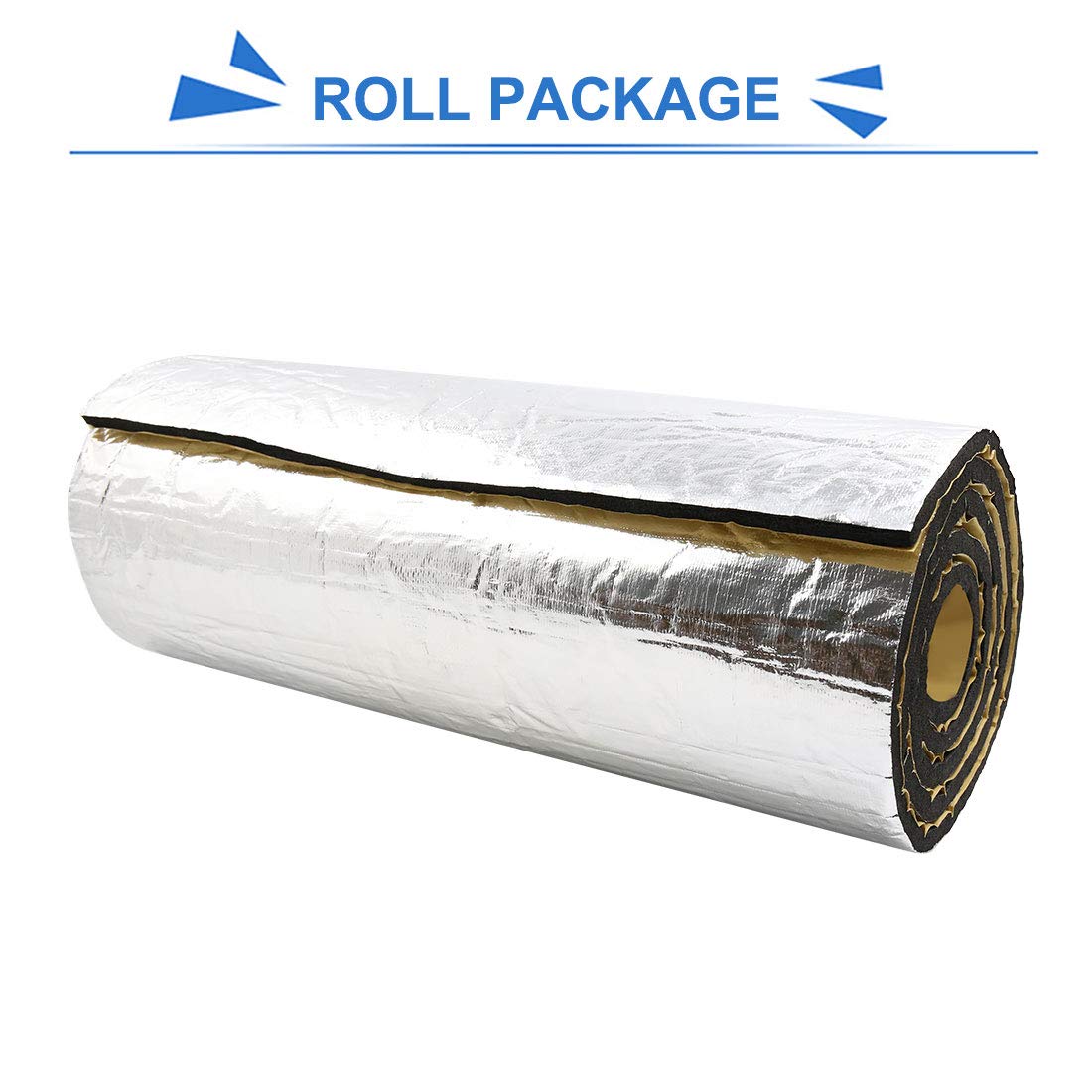 uxcell 394mil/10mm 64.5sqft Sound Deadening Heat Deadener Insulation Mat Intensive Alumium Foil Acoustic Barrier Self-Adhesive 236"x39" / 600cmx100cm