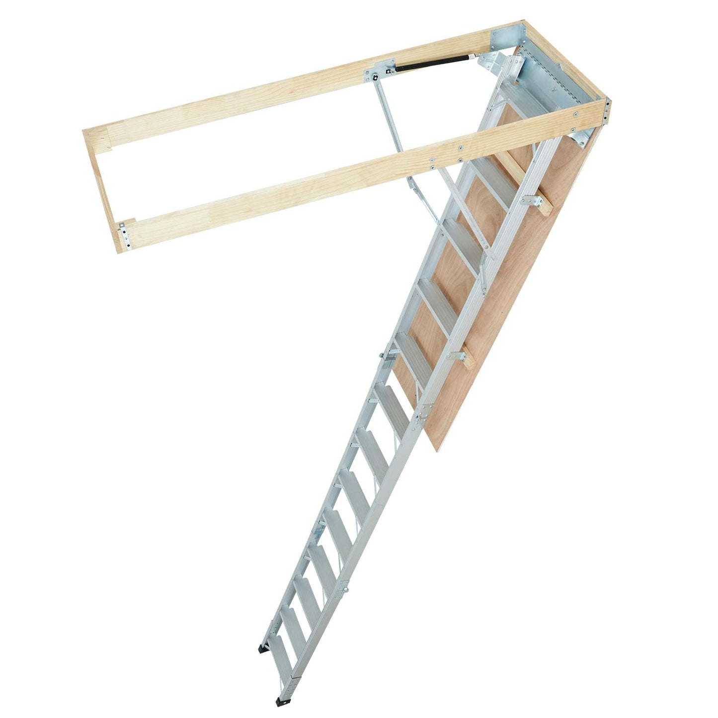 VEVOR Attic Ladder Foldable, 350-pound Capacity, 22.5" x 63", Multi-Purpose Aluminium Extension, Lightweight and Portable, Fits 9.5'-12' Ceiling Heights, Convenient Access to Your Attic Standard