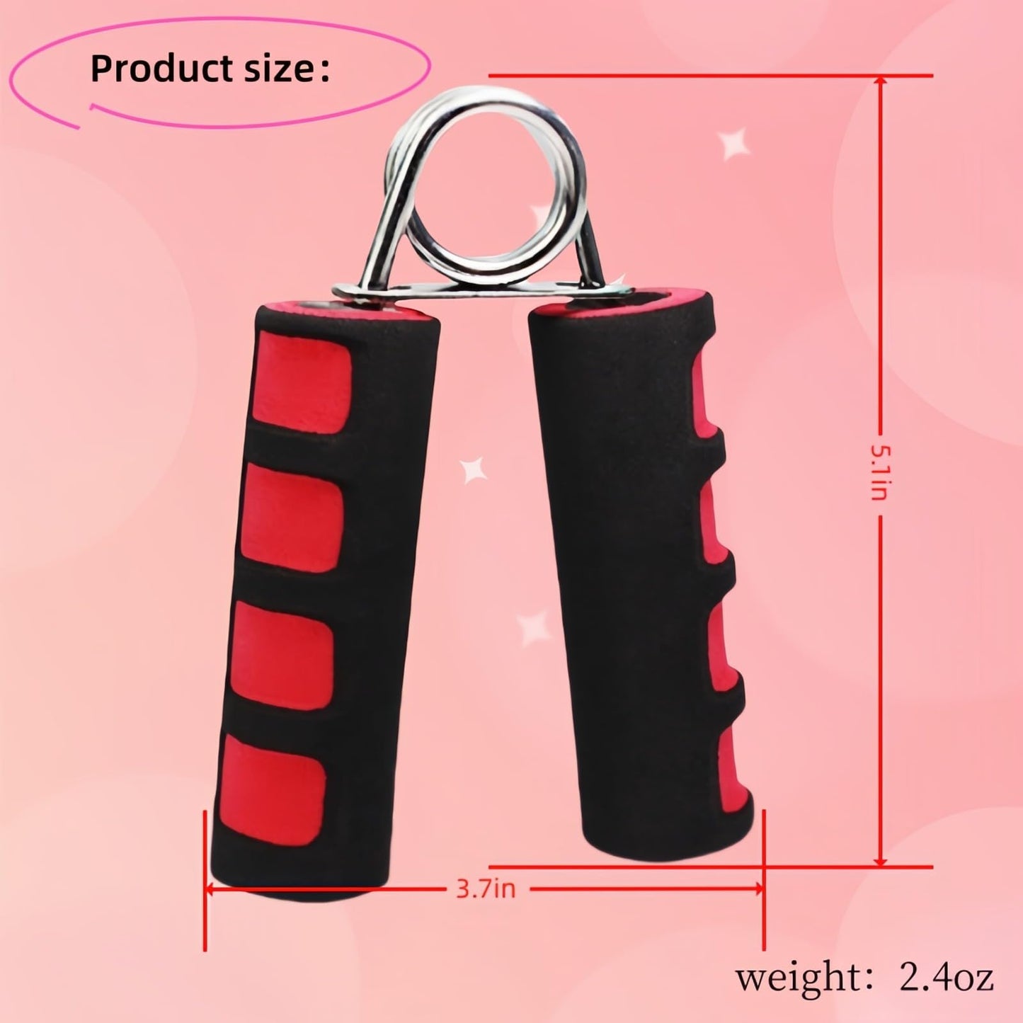 RyanDesign Grip Strengthener Set - 2 Soft Foam Hand Exercisers for Arthritis Relief, Carpal Tunnel & Strength Training | Portable Hand Grip for Men/Women, Home/Office/Travel | Rehab, Tendonitis, Stress Relief (red-black)