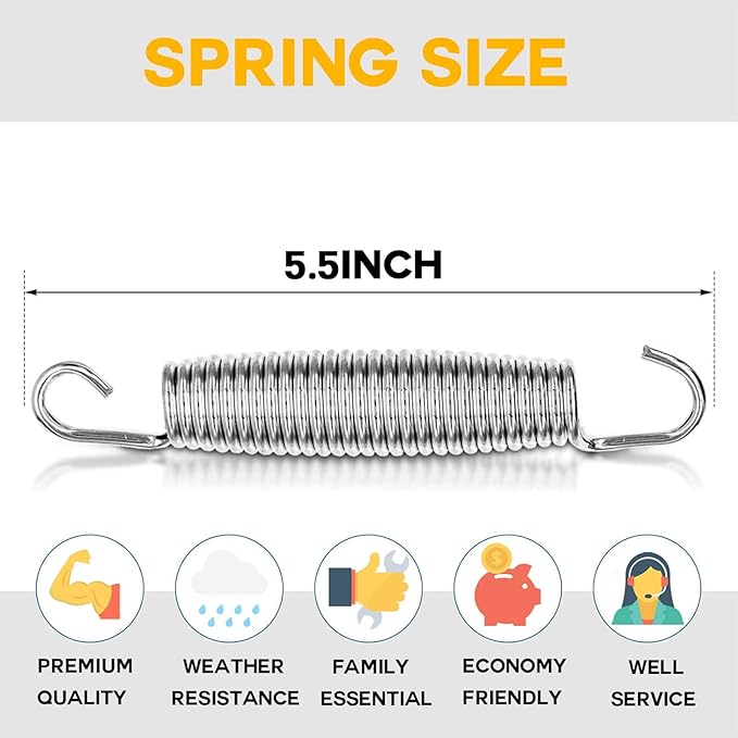 ZhenT Trampoline Springs Heavy Duty Galvanized 60Si2Mn Trampoline Replacement Parts Accessories with Tool,Suitable for Skywalker, JumpKing, Upperbounce, Skybound,20 Pcs Pack