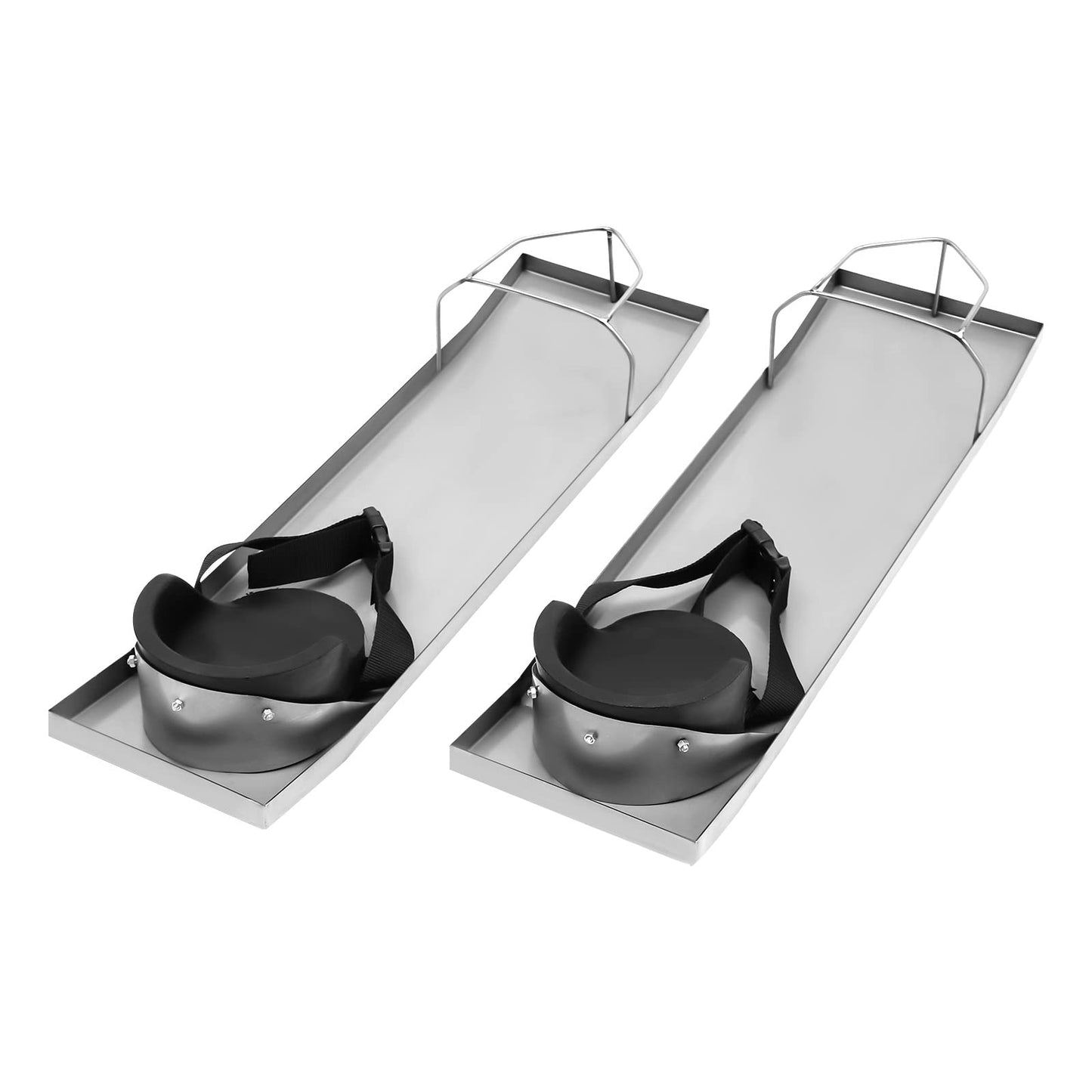 GEYOPMID Concrete Kneeboards, 2 PC 30X8X4 Inch Stainless Steel Concrete Knee Boards Concrete Sliders Kneeboard Knee Boards with Knee Pads & Board Straps for Concrete Work