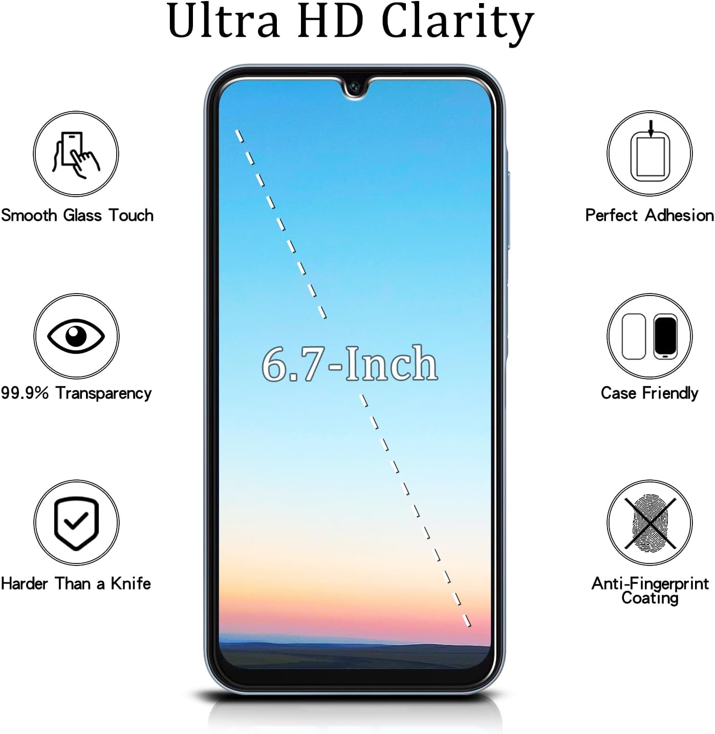 [2-Pack A17 5G A16 5G MAYtobe Screen Protector Designed for Samsung Galaxy / Tempered Glass, Bubble Free, Anti Scratch
