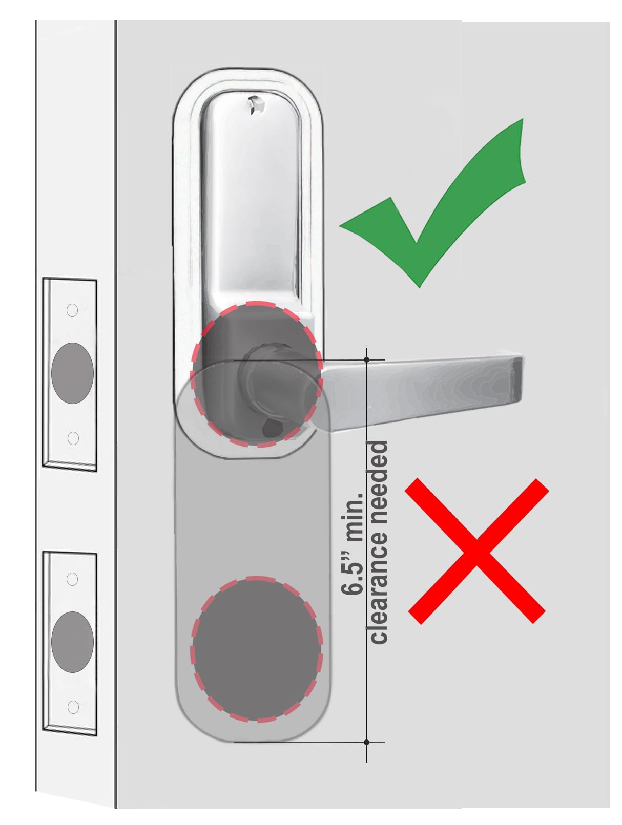JOUNJIP Single-Sided Mechanical Keyless Combination Lever Handle Door Lock - [Square Spindle] Easier Install - Satin Chrome - 2024 Upgrade Version