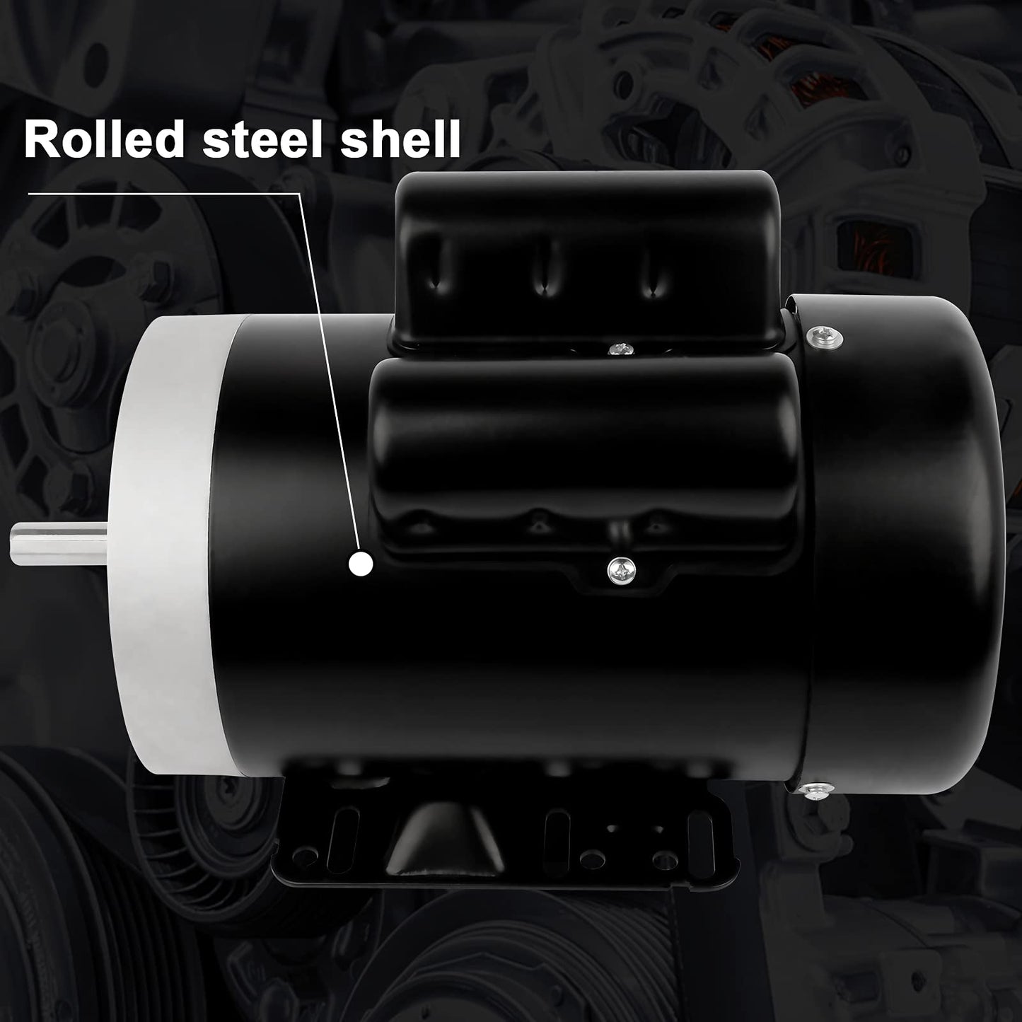 1.5HP Electric Motor 3450RPM Reversible Single Phase 56C Frame General Purpose Motor for Agricultural Machinery General Equipment 5/8" Shaft Diameter TEFC 115/230V