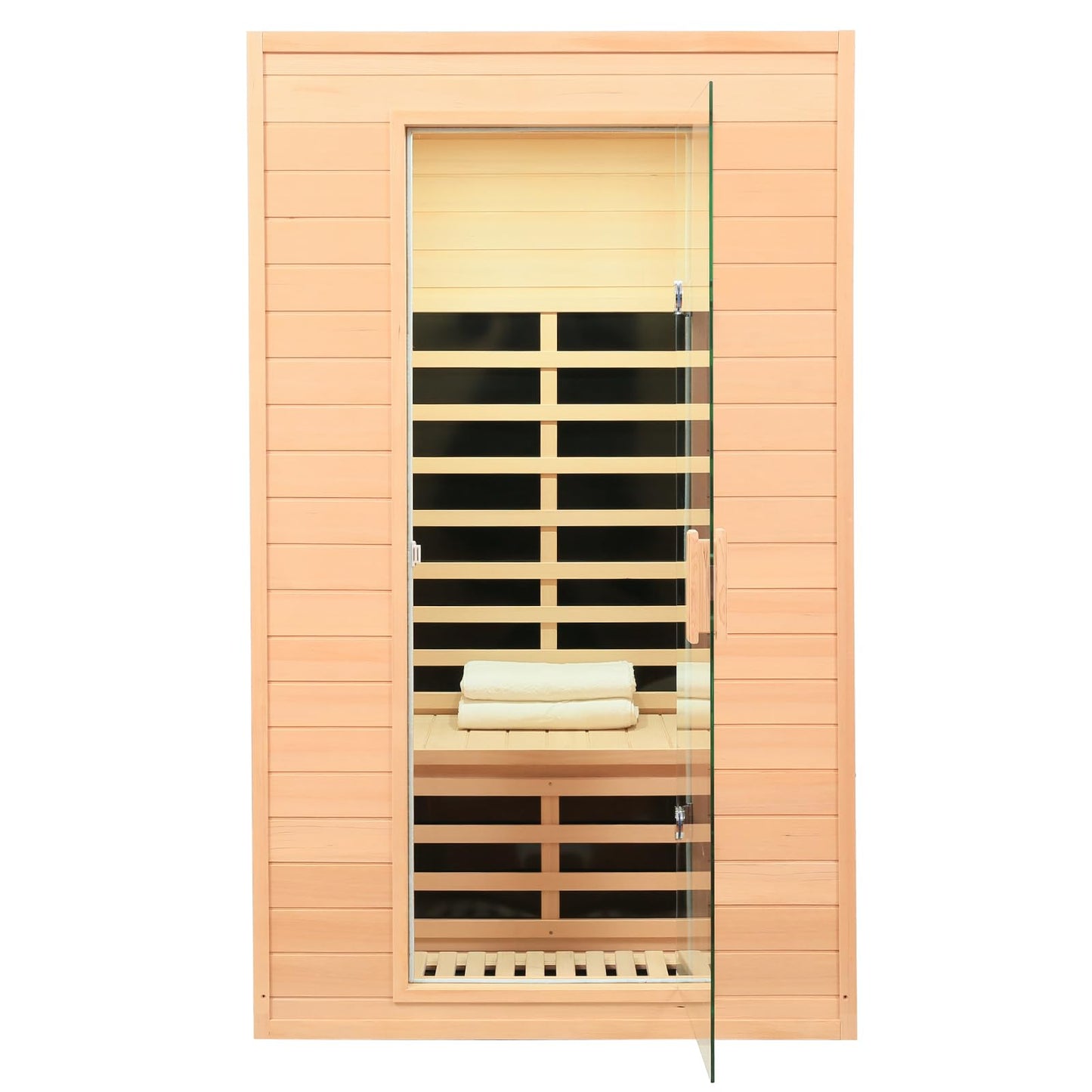2 Person Infrared Saunas for Home Spa, Low EMF Far Infrared Sauna, Hemlock Wood Indoor Personal Sauna Roombox with 2 Blue-tooth Speaker, 2 Reading Lights, Control, 5 Heating Panels,1500 Watts/120V/15A