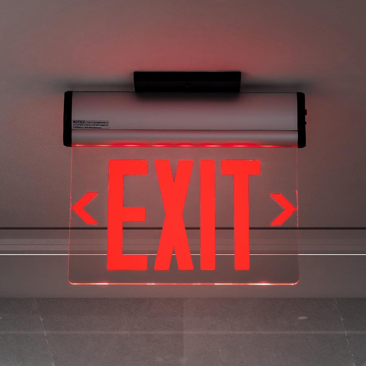 TANLUX Red Exit Signs for Business, LED Edge Lit Exit Sign, UL 924, Hardwired Emergency Exit Lights with Battery Backup, Aluminum Housing with Rotating Acrylic Clear Panel, AC 120/277V, 2 Pack