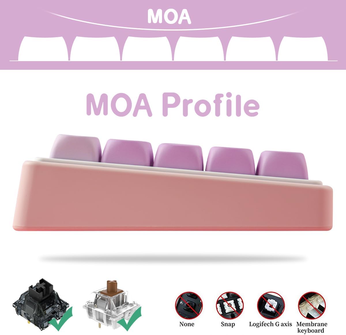 Tsungup 126 Set MOA Profile Keycaps,PBT Cute Rainbow Candy Keycaps Keys Dye-Sublimation Custom Keycap with Keycap