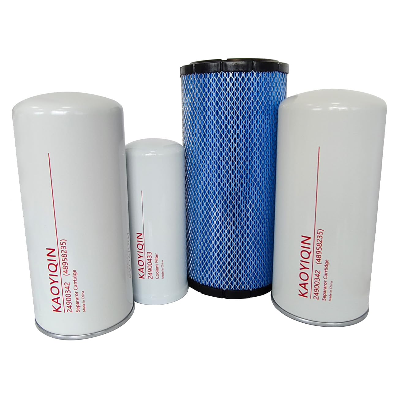 Filter kit KAYIQIN 24900342(48958235) Air/Oil Separator 24900433 Oil Filter 48958201 Air Filter, Compatible with Replacement Parts RS30-37i/R30-37i Air Compressor Filter