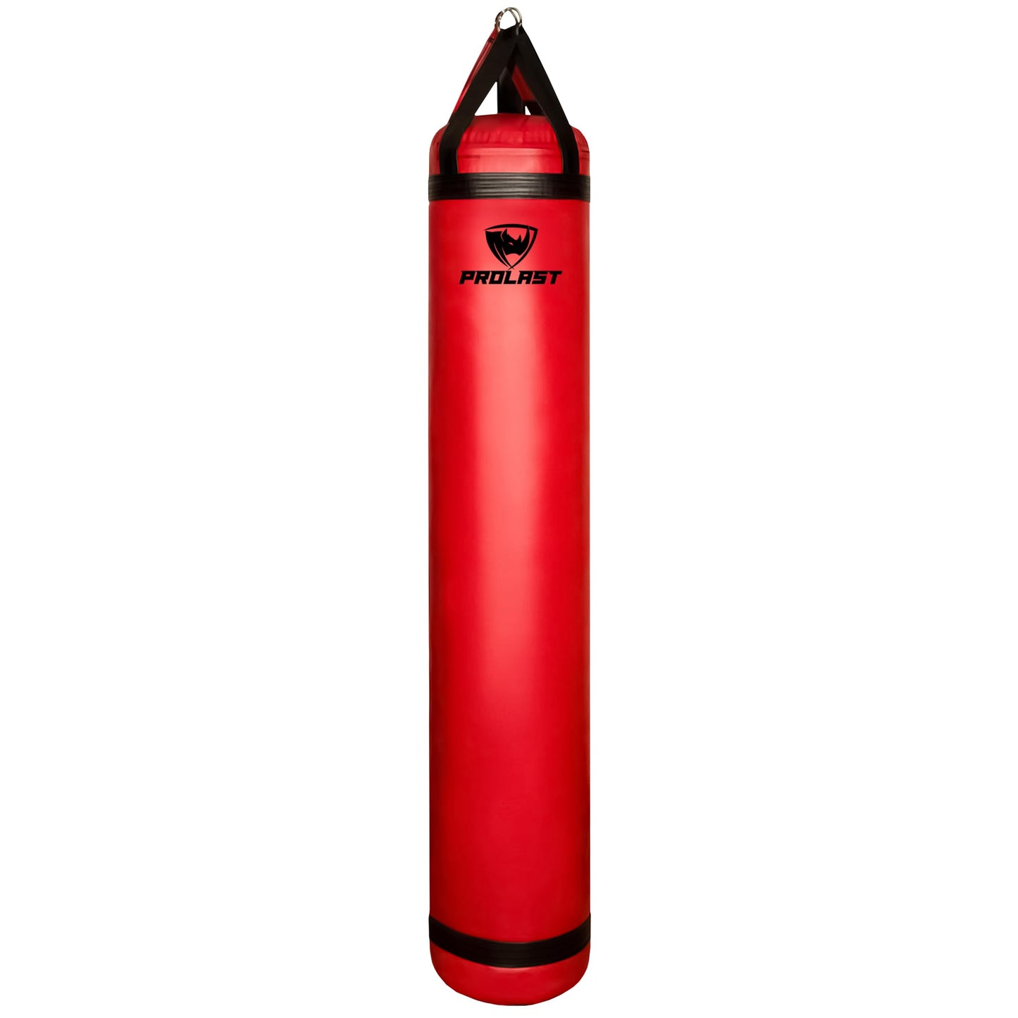 PROLAST Heavy Punching Kicking Bag for Adults, Boxing, MMA, Martial Arts, Muay Thai, Strength Training Equipment, Filled, 6ft, 150 lbs, Rhino Logo, Red and Black