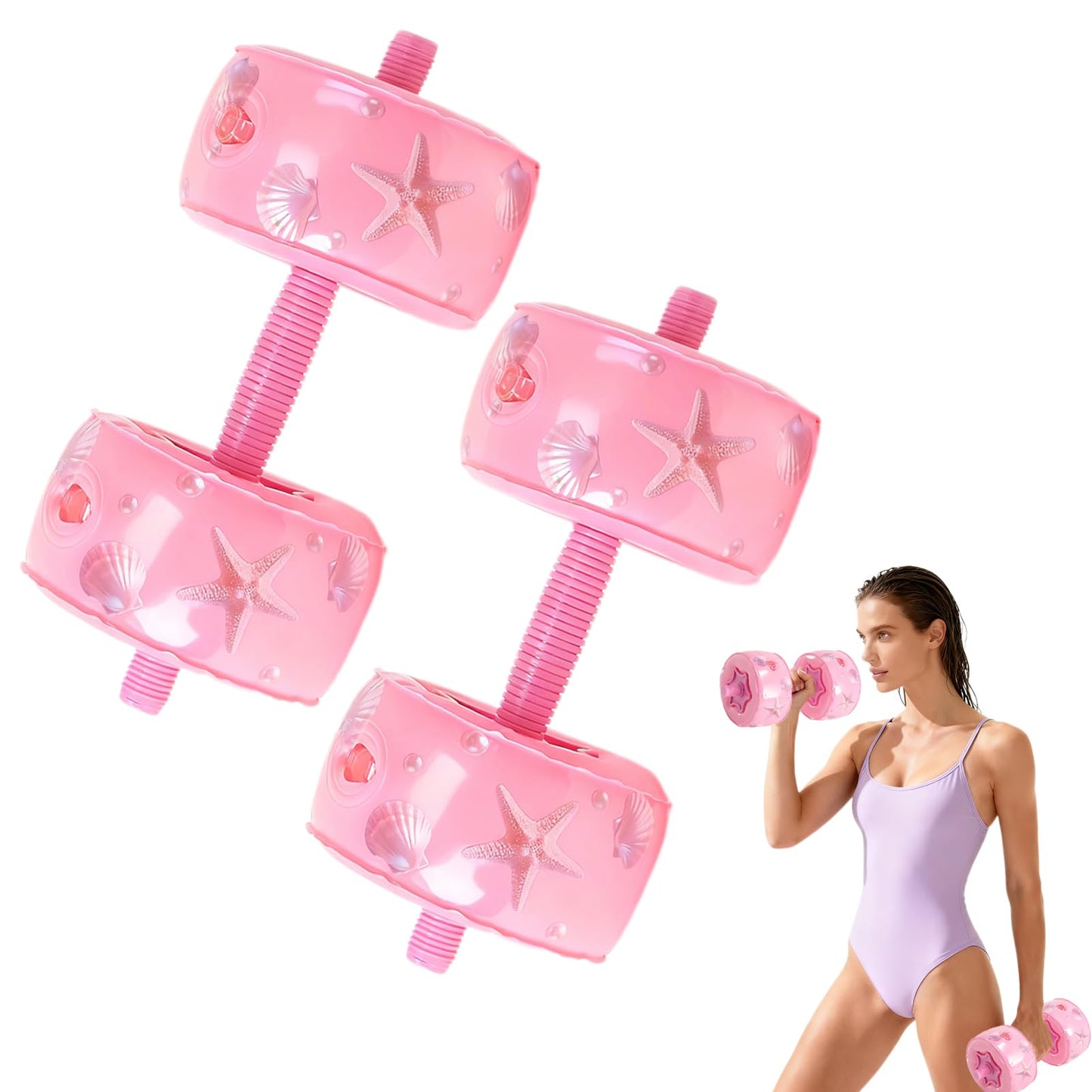 DEIRIS Travel Weights Water Filled Dumbbell Set of 2,6LB Hand Weights for Women at Home Gym Exercise Training