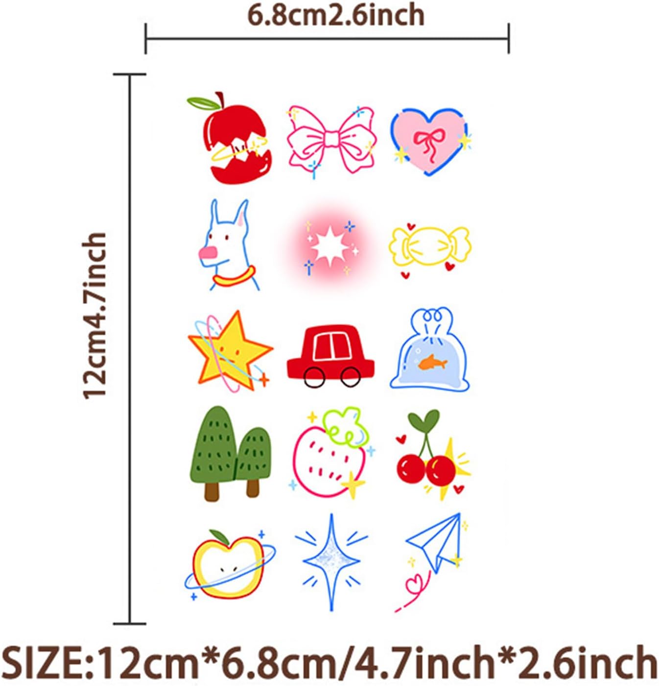 Luziwiox 10 (colourful-A2) teenagers Temporary Tattoos Sticker for Kids Designs | Waterproof Temporary Tattoos toys