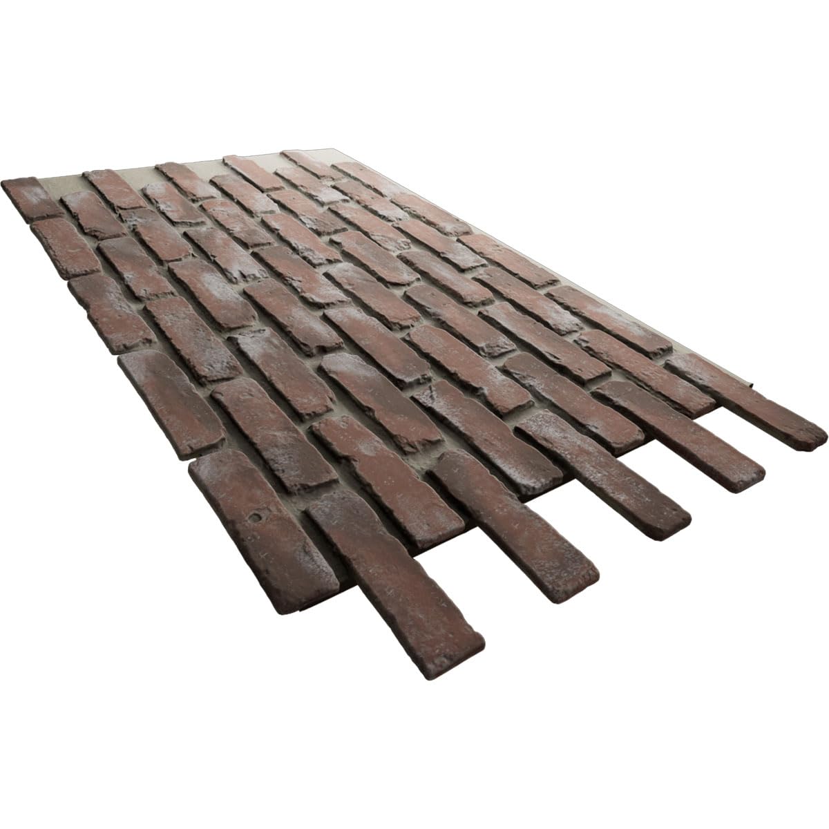 EverStone Aged Brick Faux Brick Panel, 46 7/8"W x 27"H x 1 1/4"D, Burnished Red Color