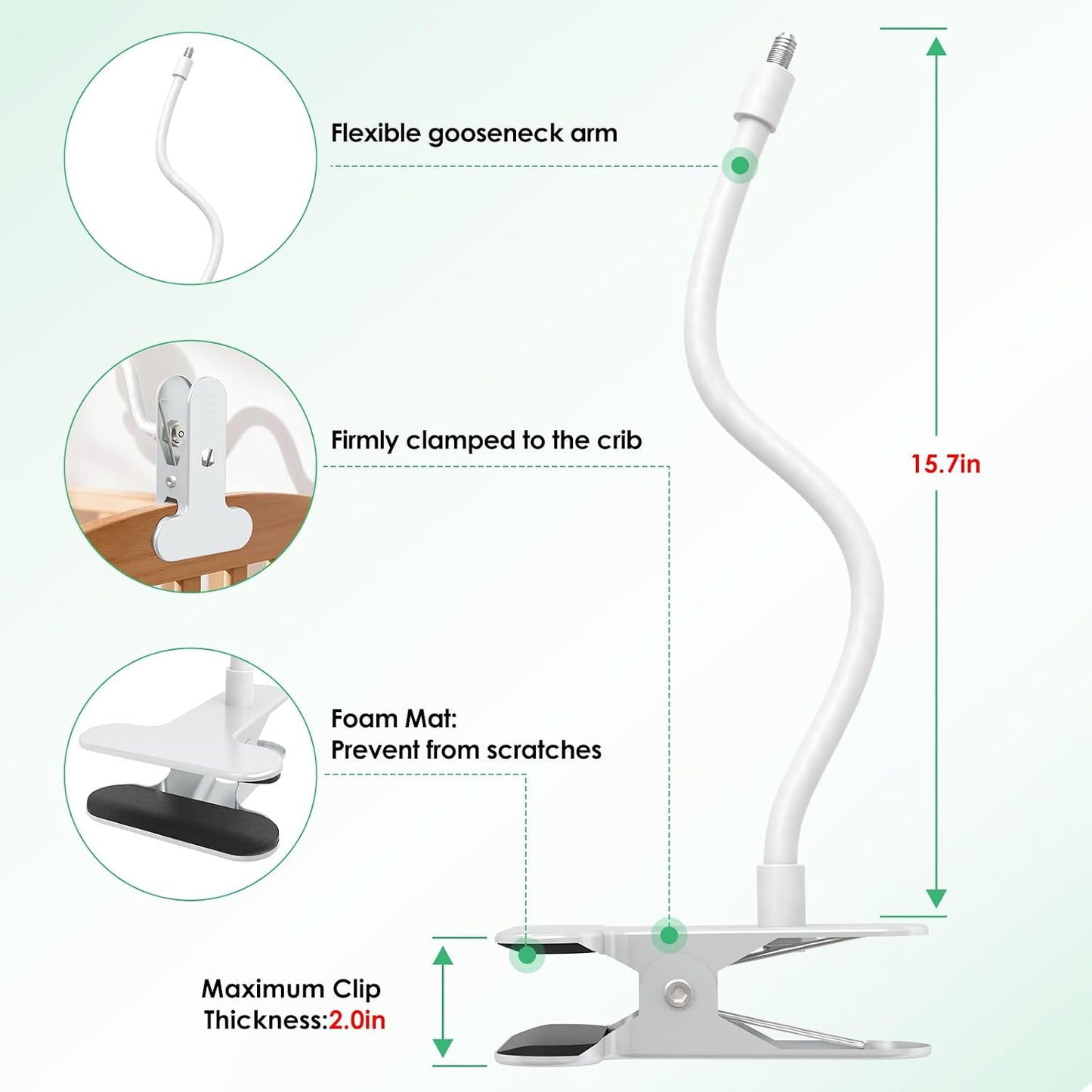 wochel VM819/ VM901/ VM923/ VM924, 15.7" Flexible Baby Monitor Mount for Most VTech Baby Monitor: Vtech Advanced HQ
