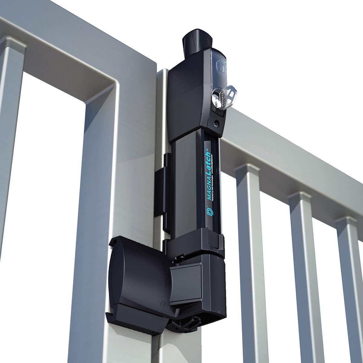 National Hardware MagnaLatch N346-212 Magnetic Self-Closing Pool Gate Latch with Vertical Pull, Child Proof Safety, Visual Indicator, Black Finish for Fence Gates