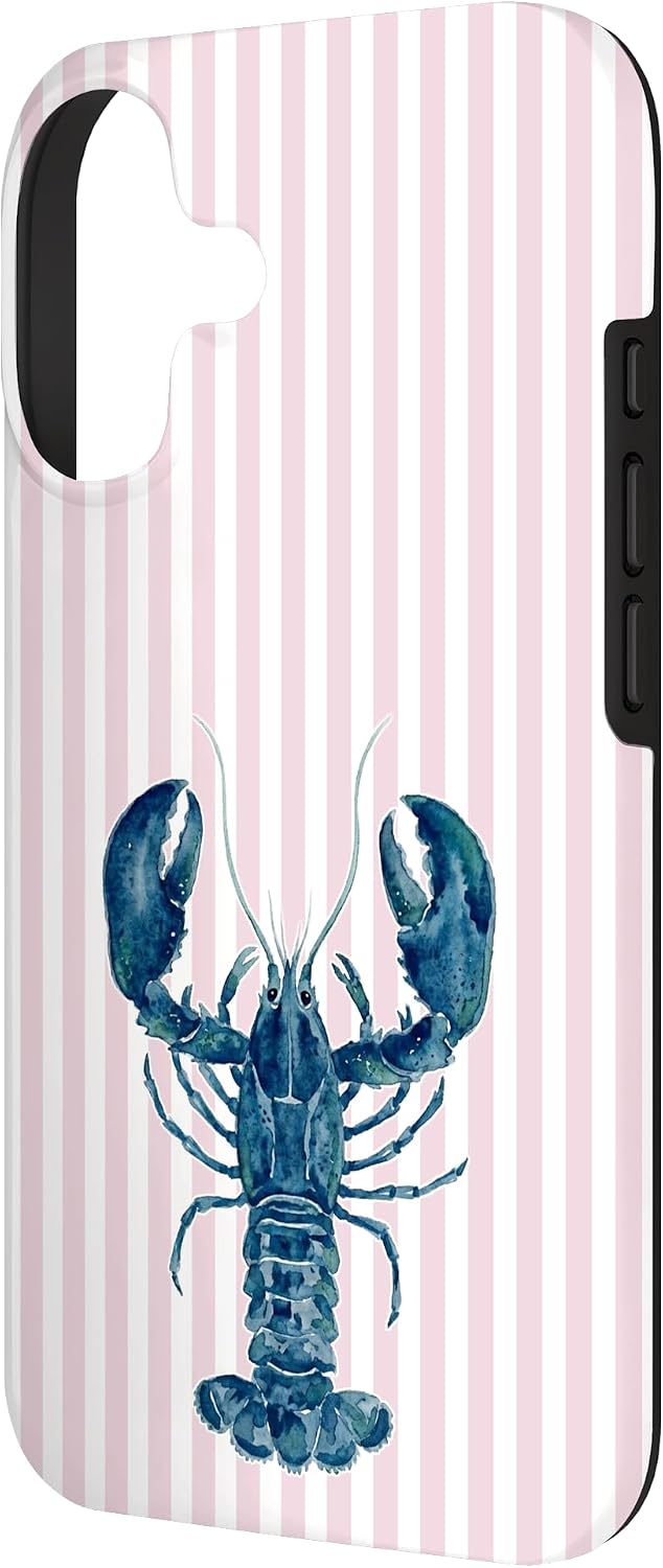 Aesthetic Beach Summer Europe Lobster Design Summer 17 Beachy Aesthetic Coastal Pink Stripes Lobster Italian Case