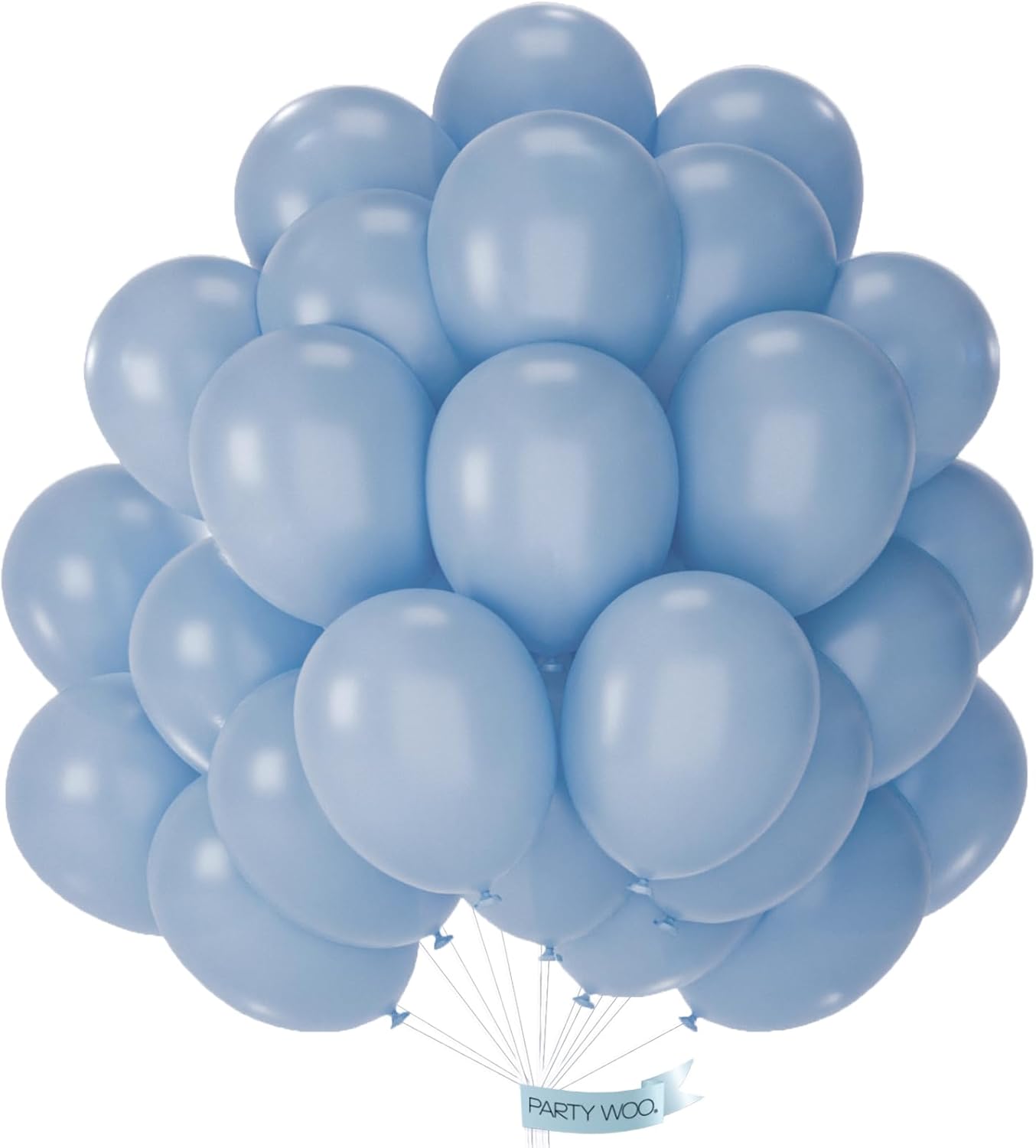 PartyWoo Dusty Blue Balloons - 101pcs 12 Inch Slate Blue Latex Helium Balloons for Celebrations