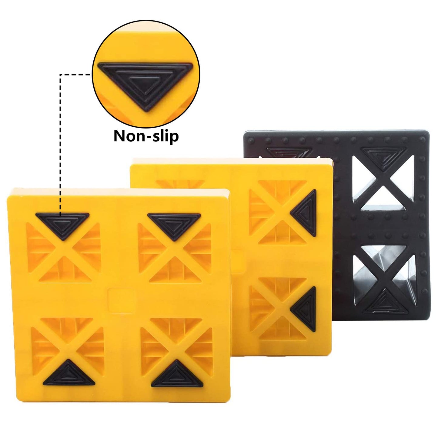 Homeon Wheels 10 Packs Rv/Camper Leveling Blocks, Chocks Anti-Slip Pads Design Include One Wheel Chock and Carrying Bag for Camper Travel Trailer