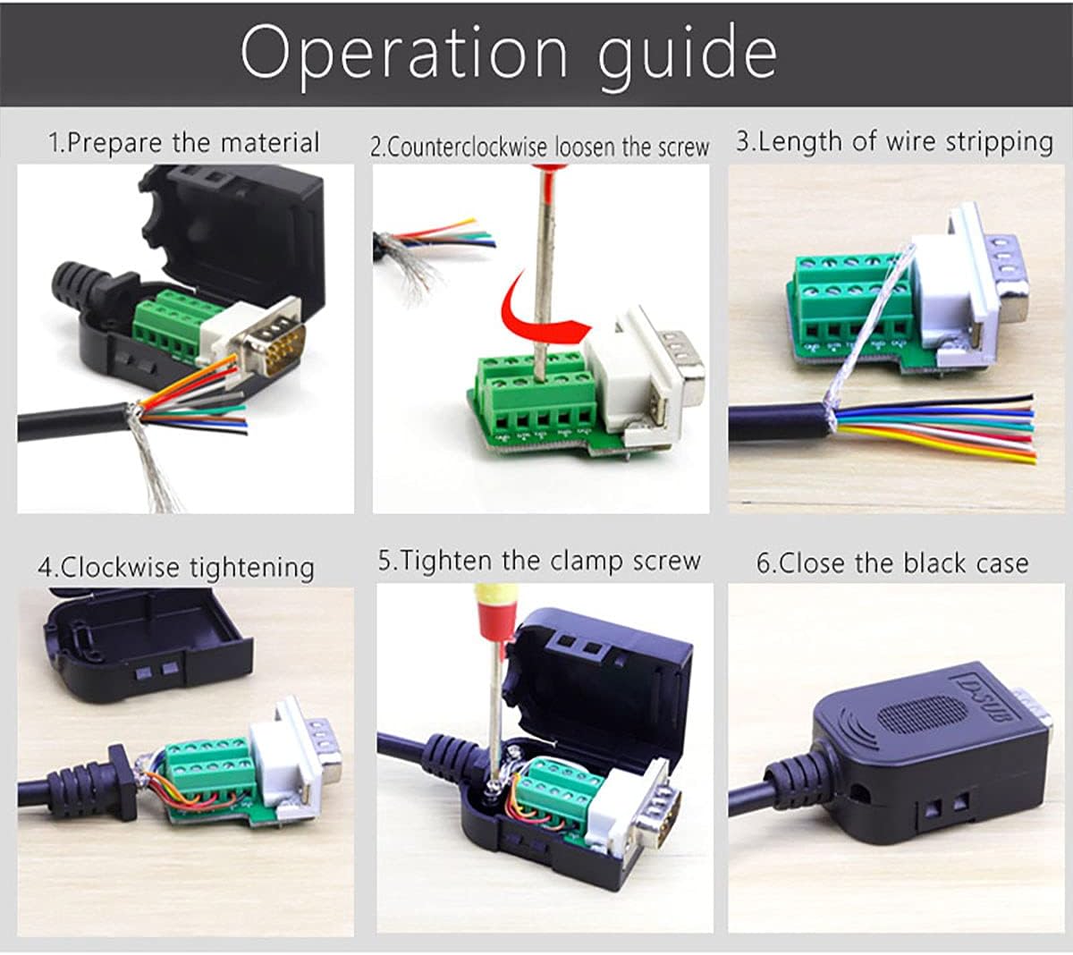 JUXINICE 2PCS DB9 DB-9 adapters9 RS232 RS485 DB9 Breakout Connector Male PIN Adapter to Wiring Terminal,No Soldering
