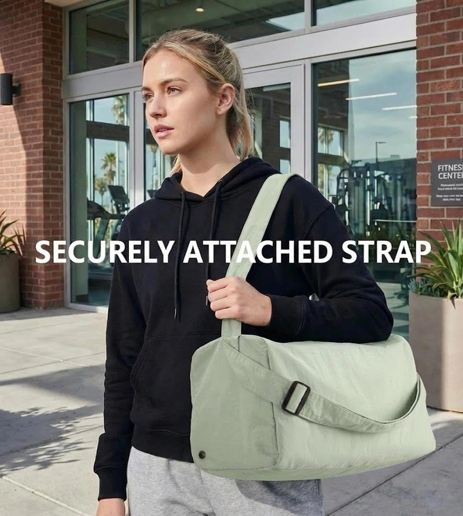 Small Gym Bag for Women with Shoes Compartment, Stylish Duffle Travel Bag for Plane, Lightweight Duffle Bag for Women & Men, Sport Gym Tote Bag with Wet Pocket for Yoga, Pilates, Swimming