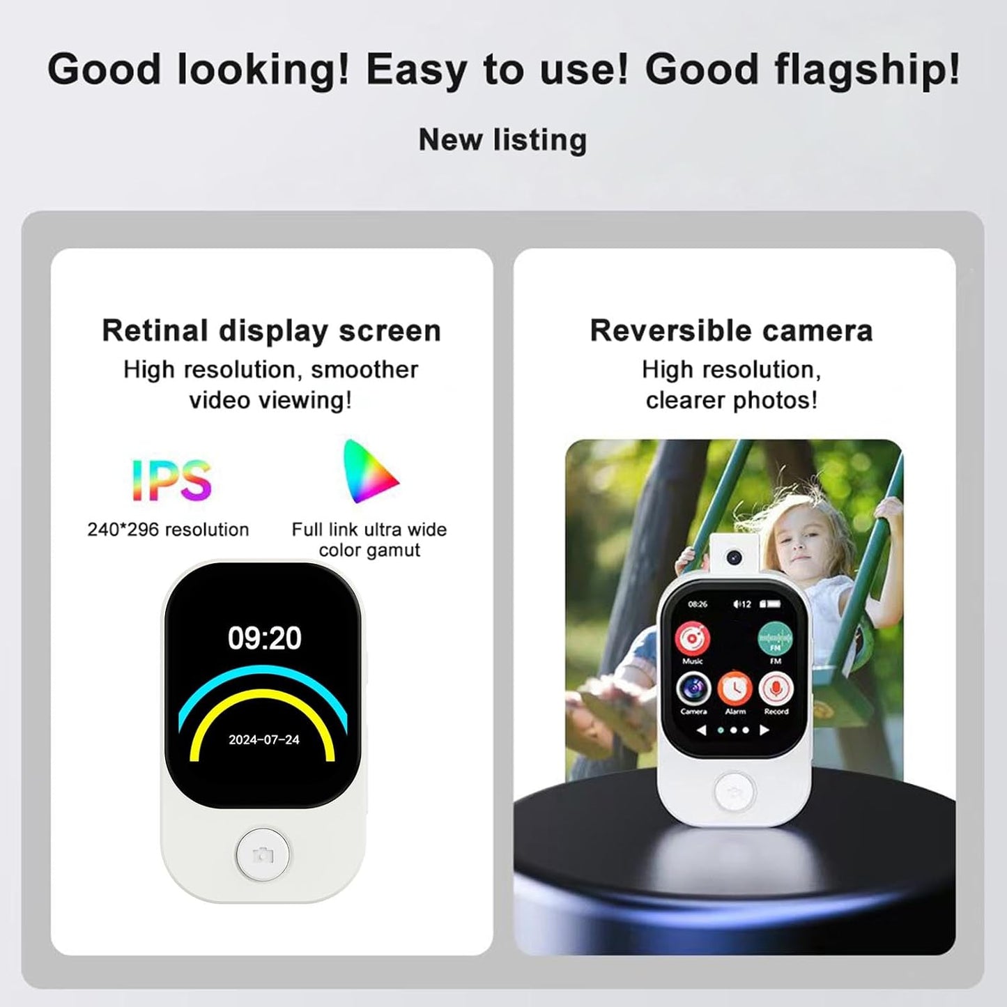 Zopsc MP3 5.4 Inch 2.01 8GB Player, Touchscreen Music Player with HiFi Speaker, FM Radio, E-Book, Support for Music