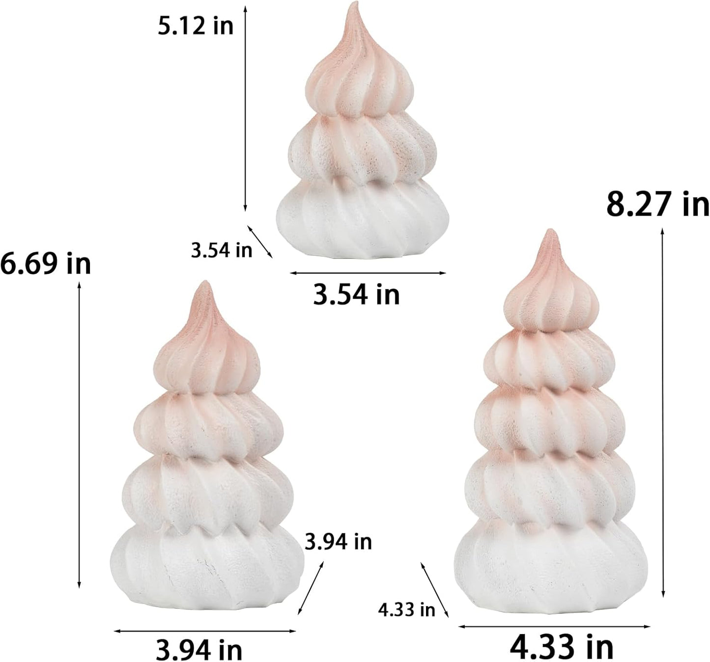 Resin Fantasy Meringue Tree Ornaments by Christmas Decorations | Unique Indoor Home Decor for Dining Table, Desk & Shelf - 11x11x21cm